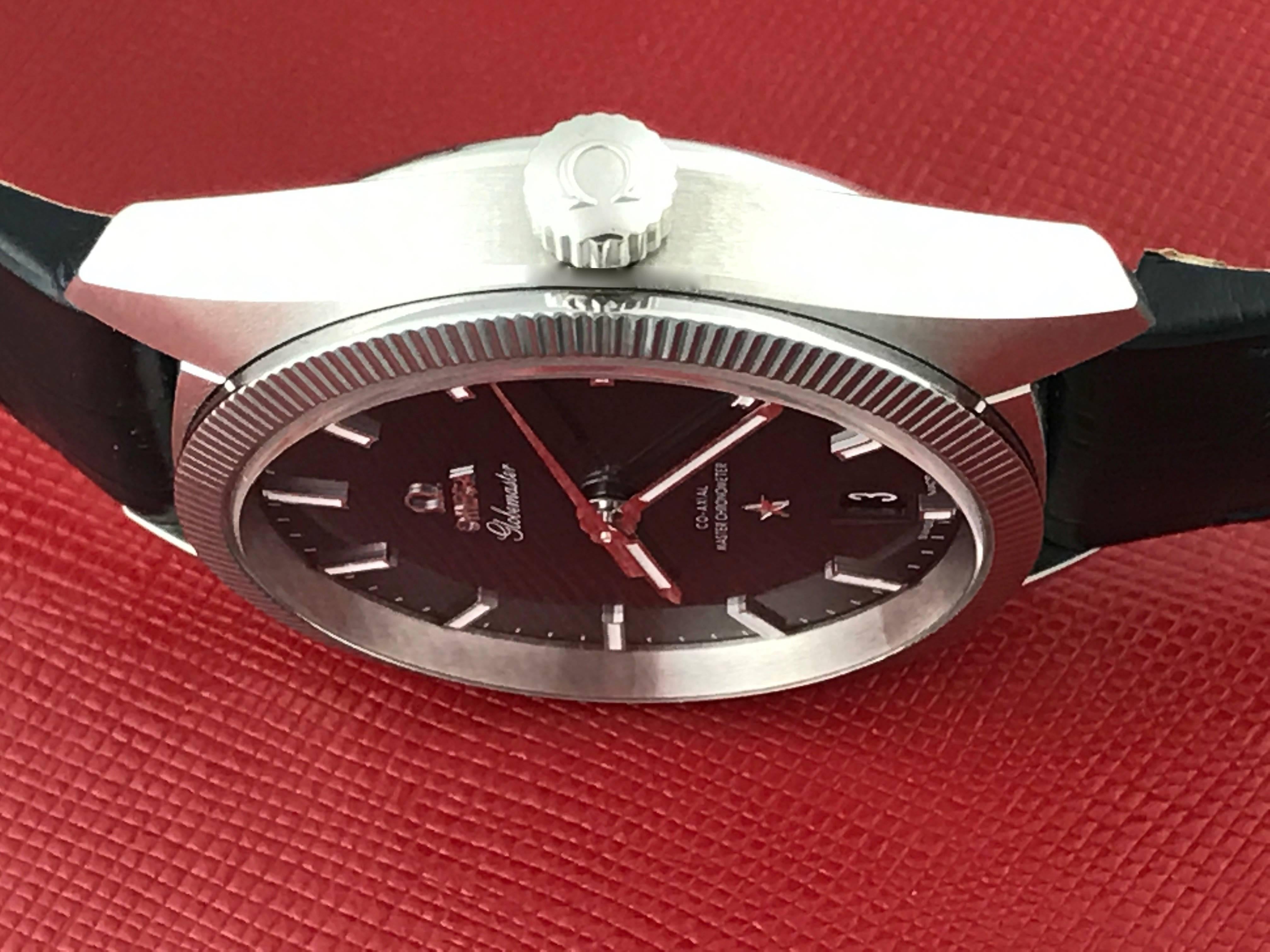 Omega Mens Globemaster Stainless Steel Automatic Wristwatch In Stock In Excellent Condition In Dallas, TX