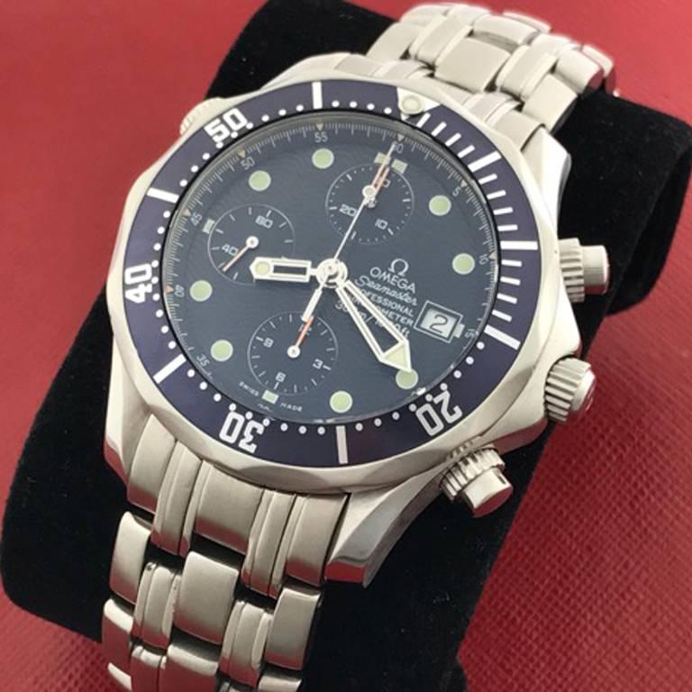 Omega Stainless Steel Seamaster Professional Chronograph Automatic Wristwatch In Excellent Condition In Dallas, TX