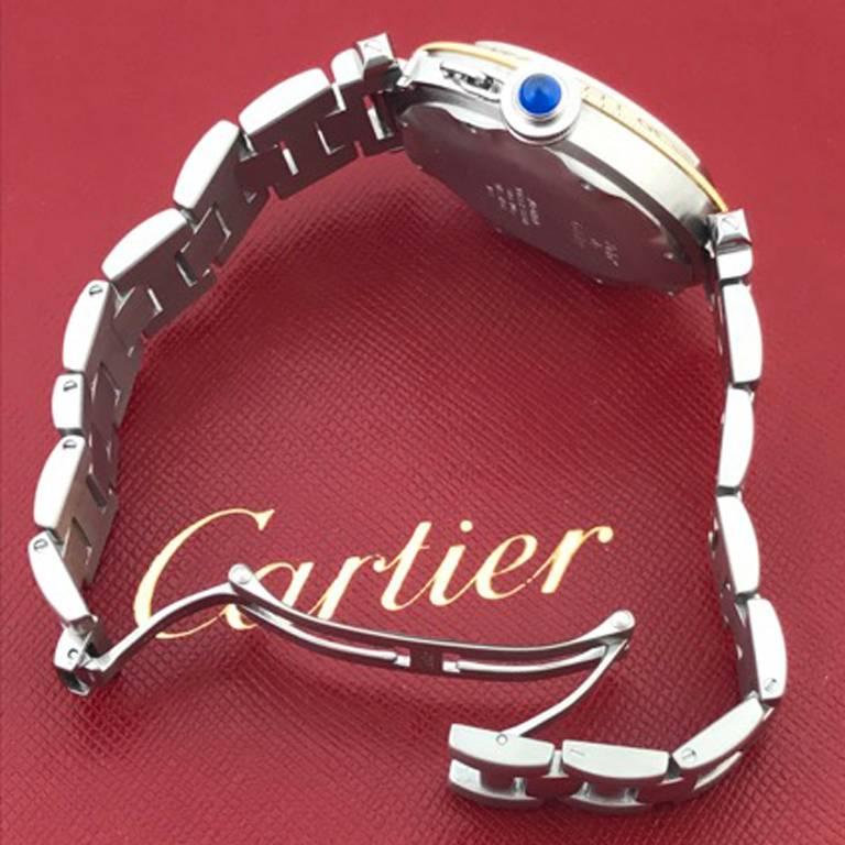 Cartier Pasha Mens Yellow Gold Stainless Steel Automatic Wristwatch In Stock In Excellent Condition In Dallas, TX