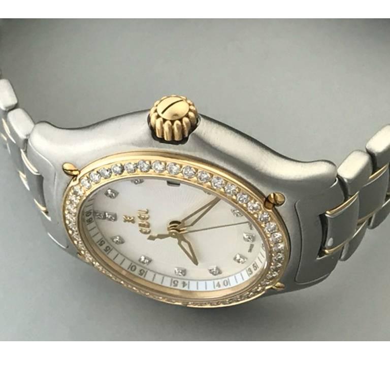 Ebel Ladies Stainless Steel 1911 Diamond Mother-of-Pearl Quartz Wristwatch 1