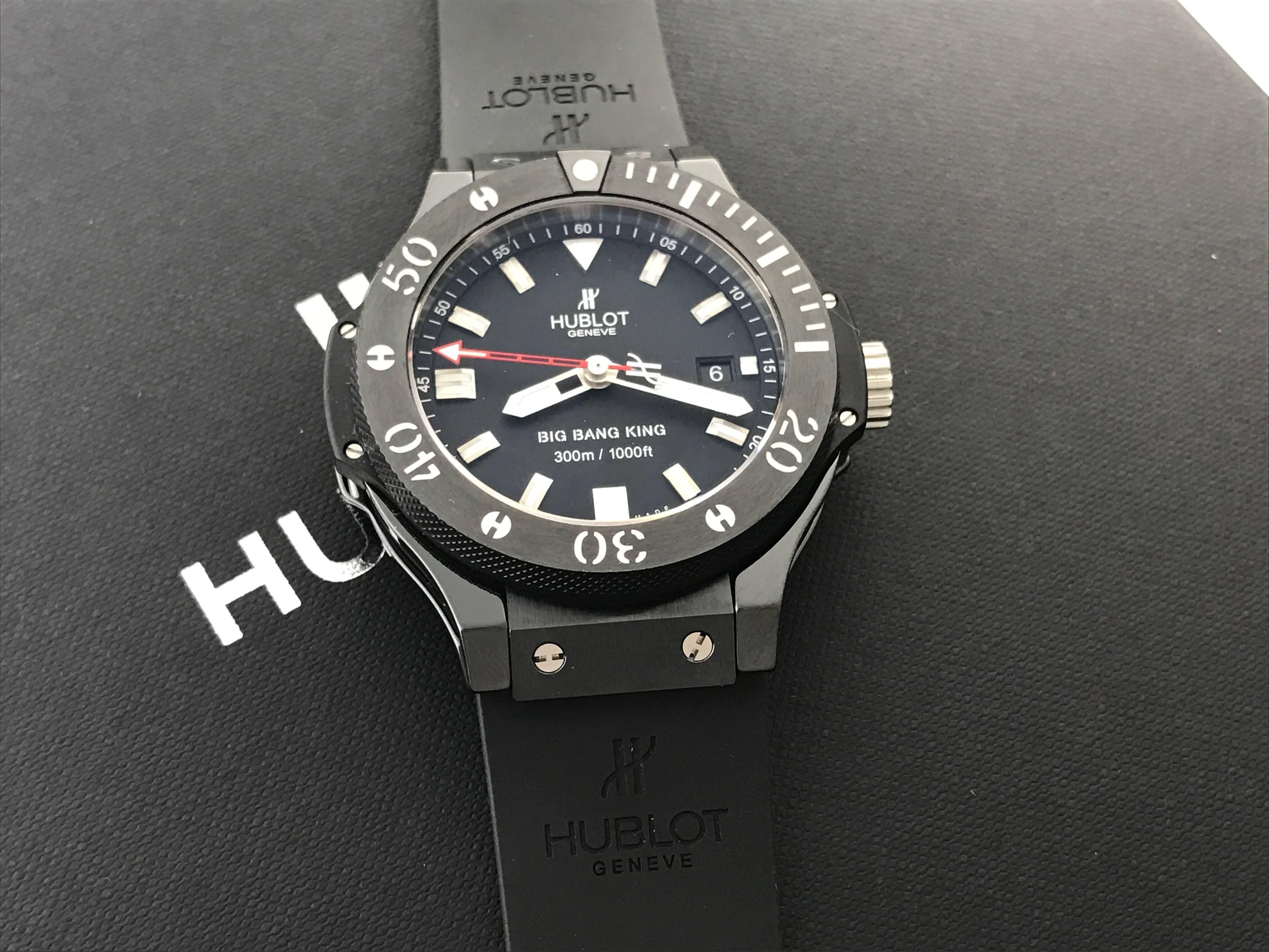 Hublot Stainless Steel Big Bang King Black Magic Automatic Wristwatch In Excellent Condition For Sale In Dallas, TX