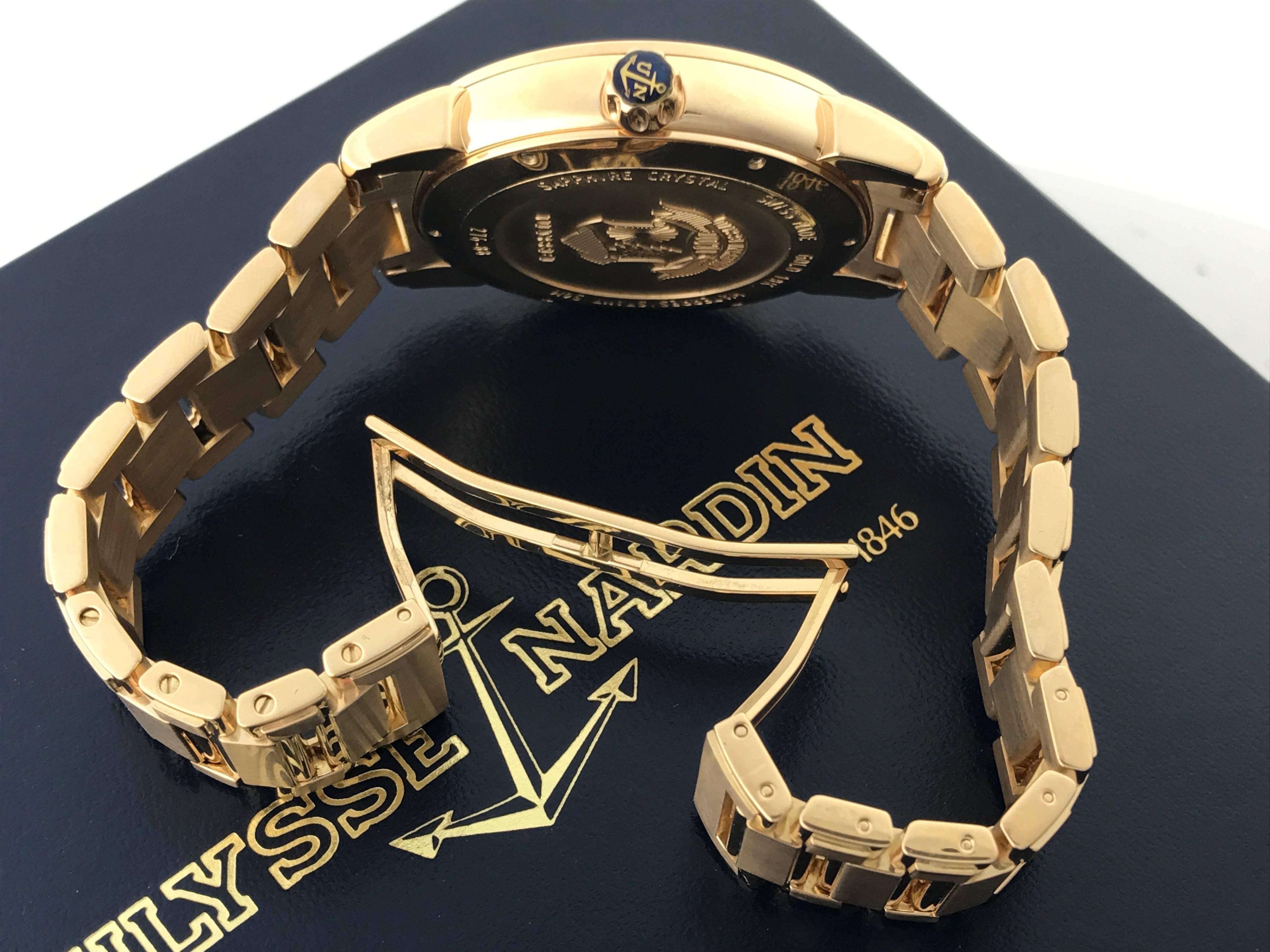 Women's or Men's Ulysse Nardin Rose Gold U1 Automatic Wristwatch