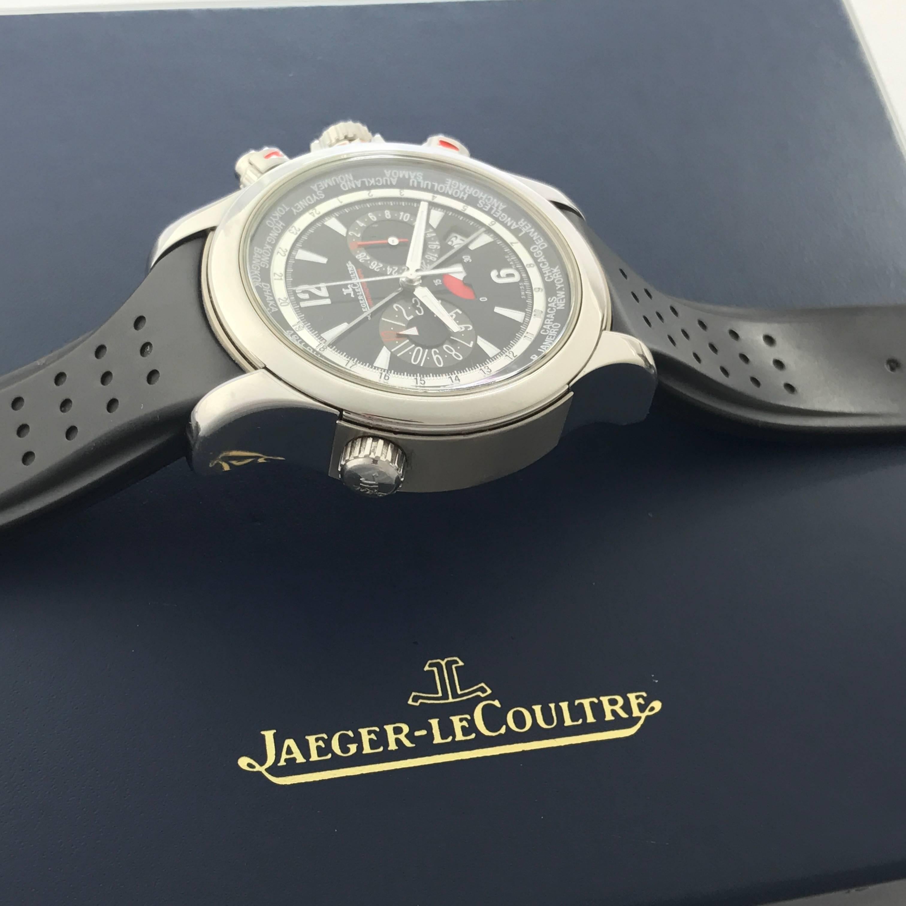 Contemporary Jaeger LeCoultre stainless steel Master Compressor Automatic Wristwatch