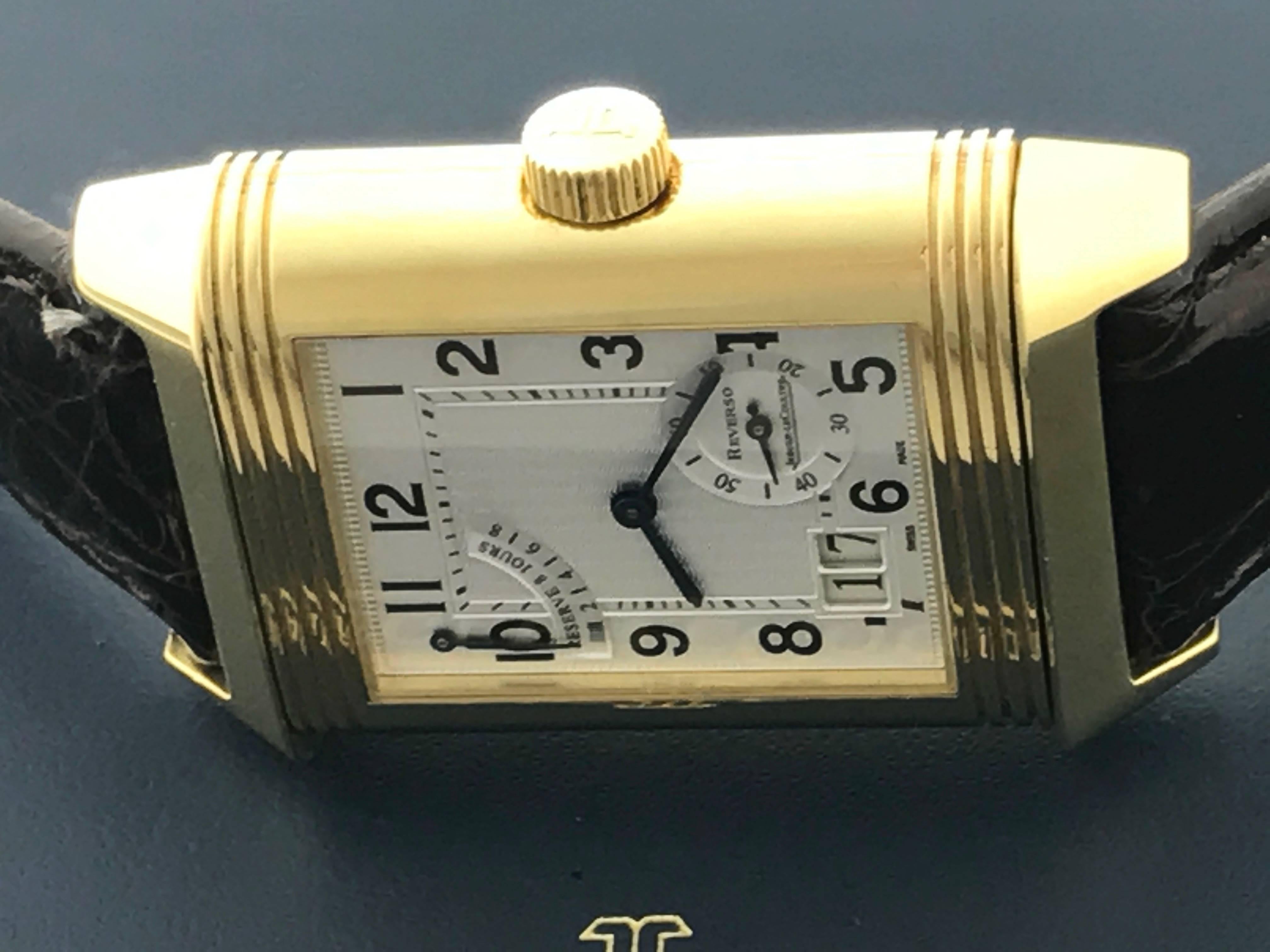 Jaeger-LeCoultre Yellow Gold Reverso Manual Wind Wristwatch  In New Condition In Dallas, TX