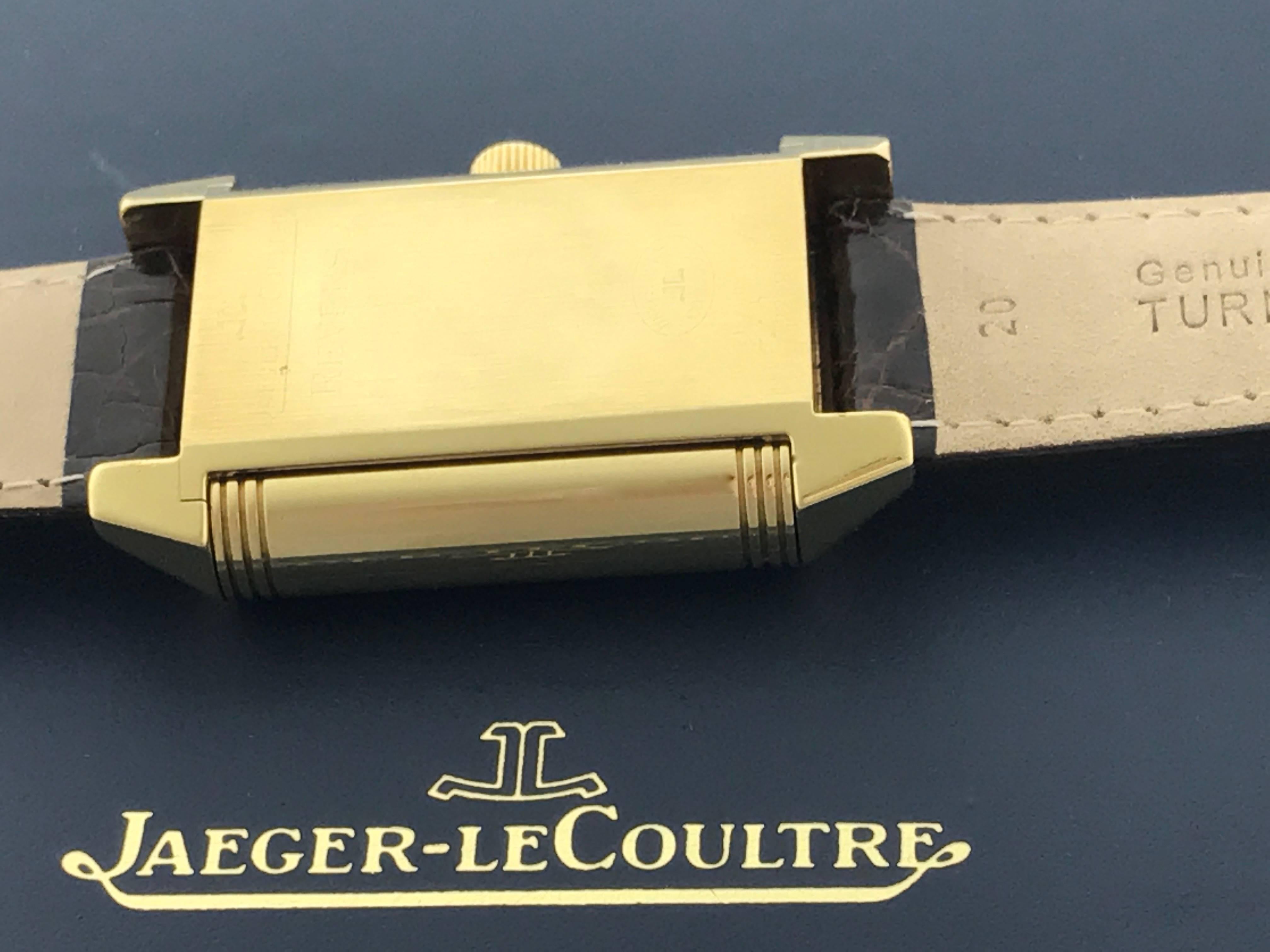 Men's Jaeger-LeCoultre Yellow Gold Reverso Manual Wind Wristwatch 