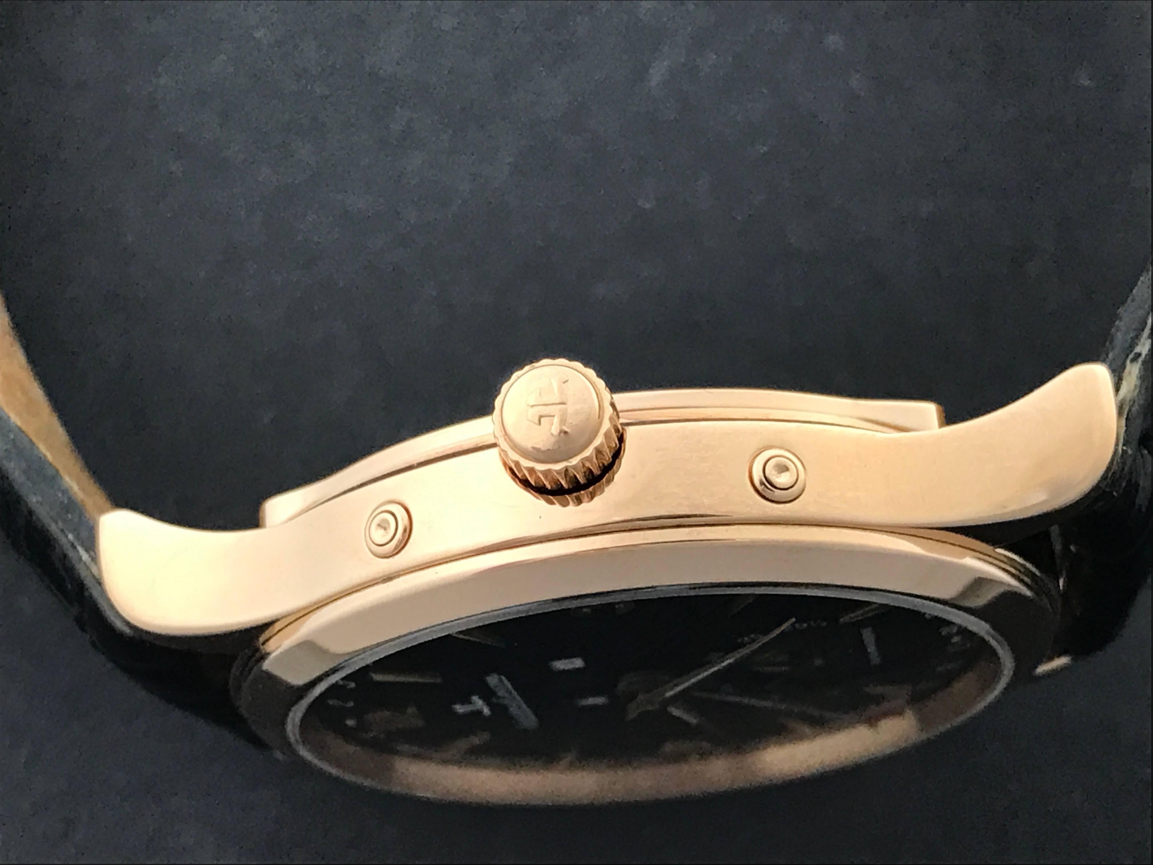 Jaeger LeCoultre Yellow Gold Master Date Triple Calendar Manual Wristwatch In New Condition In Dallas, TX