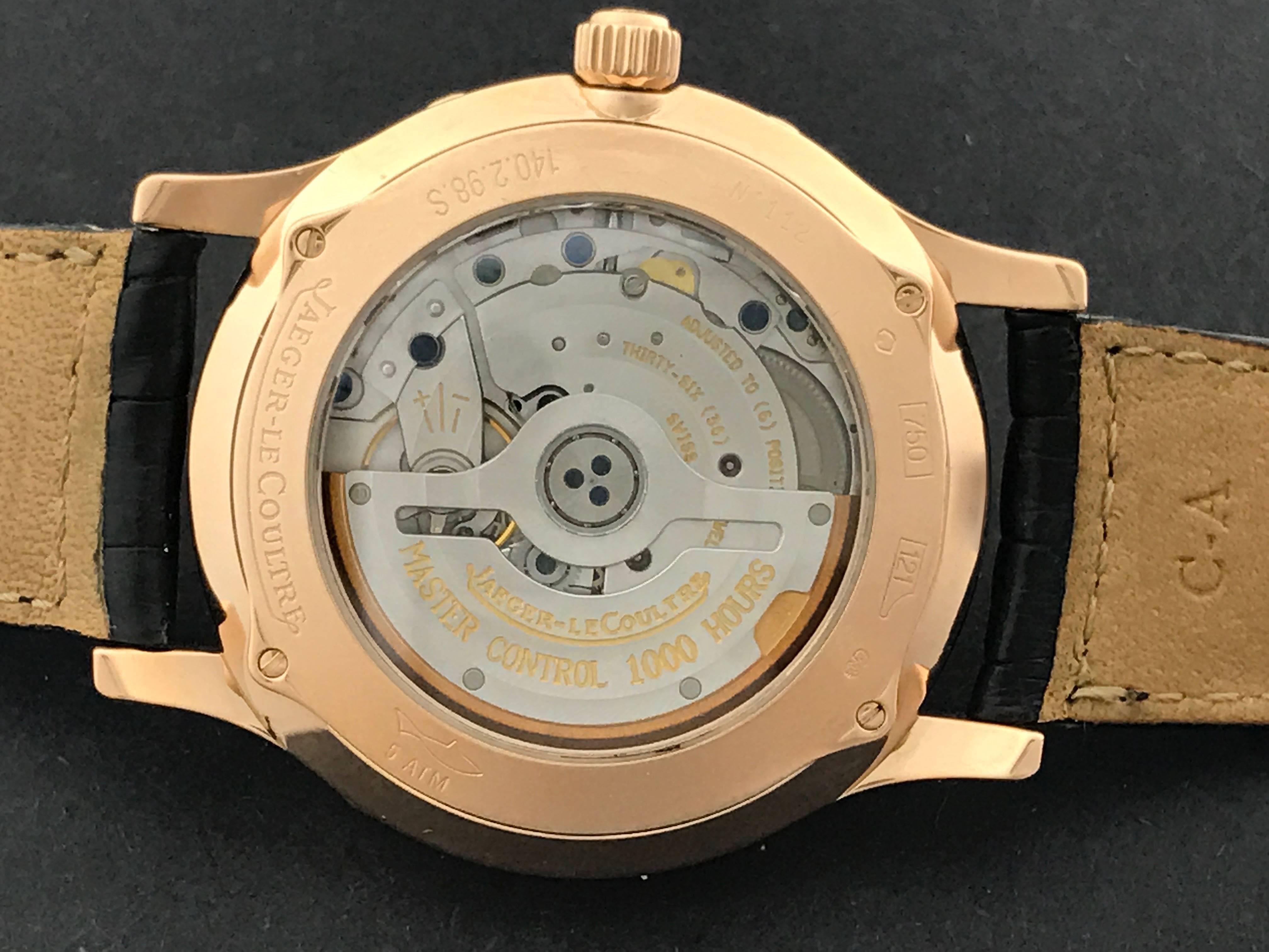 Jaeger LeCoultre Yellow Gold Master Date Triple Calendar Manual Wristwatch 1