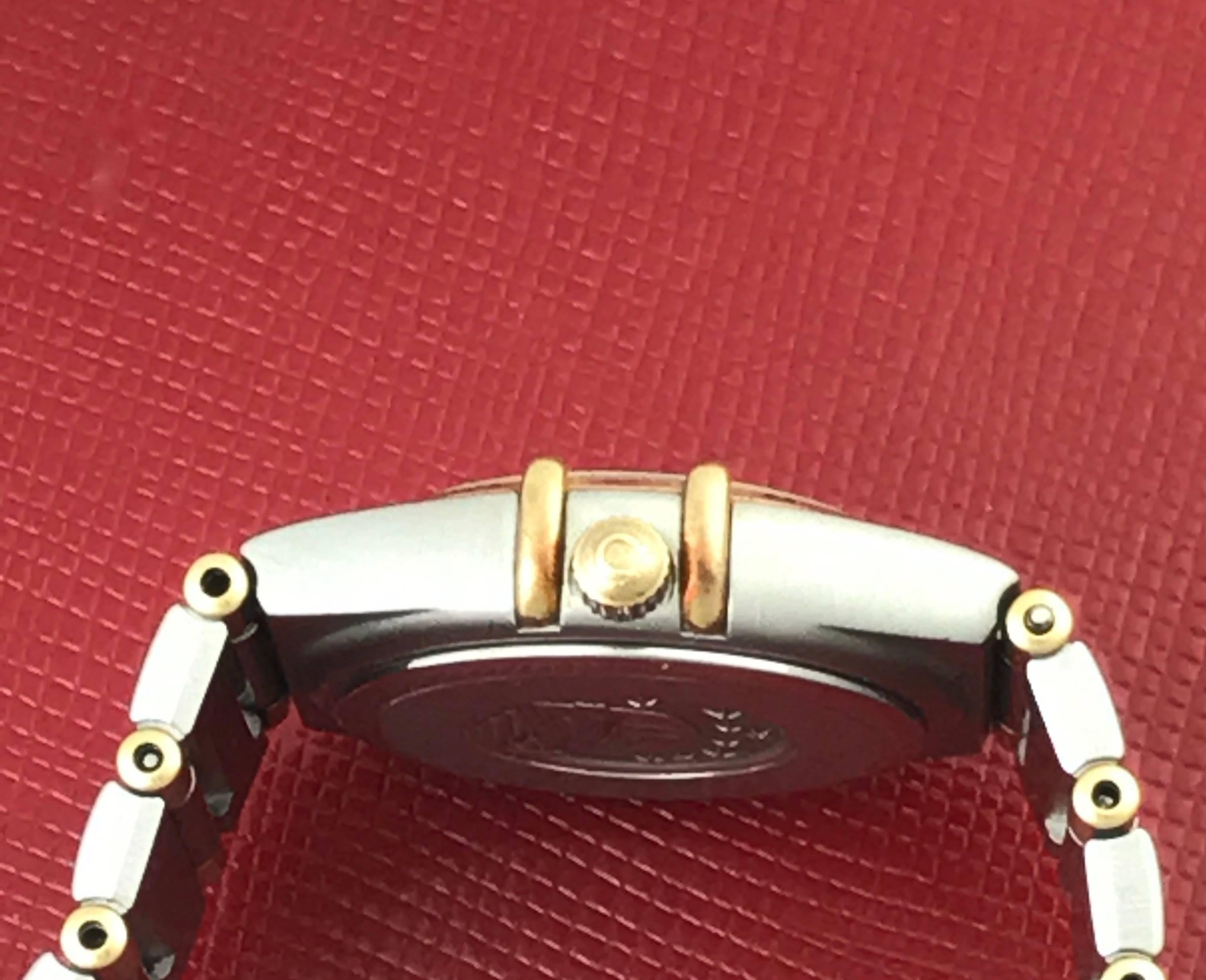 Omega Ladies Yellow Gold Stainless Steel Constellation Quartz Wristwatch 2
