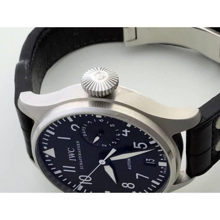 Contemporary IWC Stainless Steel Big Pilot Seven Day Power Reserve Wristwatch Ref 5009-01