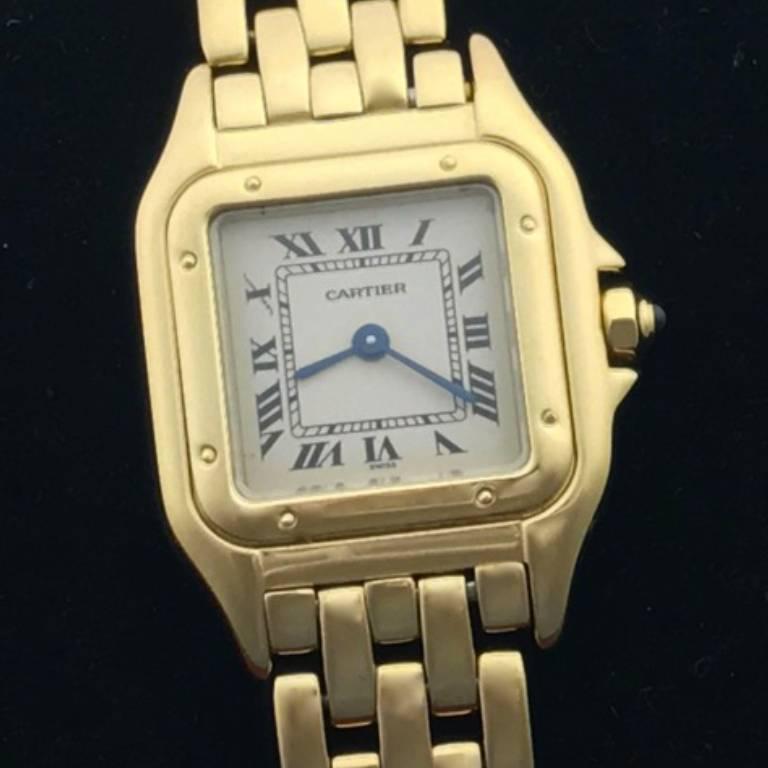 Contemporary Cartier Ladies Yellow Gold Panther Quartz Wristwatch Ref W25022B9