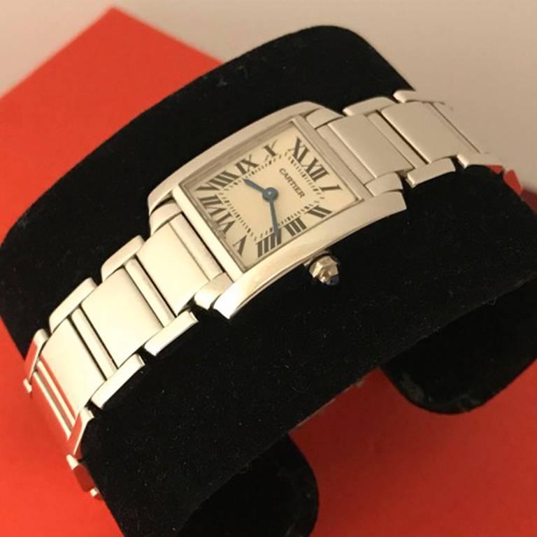 Cartier Ladies Stainless Steel Tank Francaise Quartz Wristwatch Ref W50012S3  2