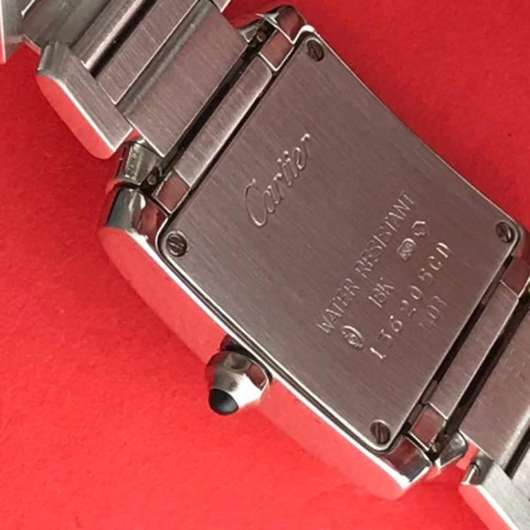 Cartier Ladies Stainless Steel Tank Francaise Quartz Wristwatch Ref W50012S3  1