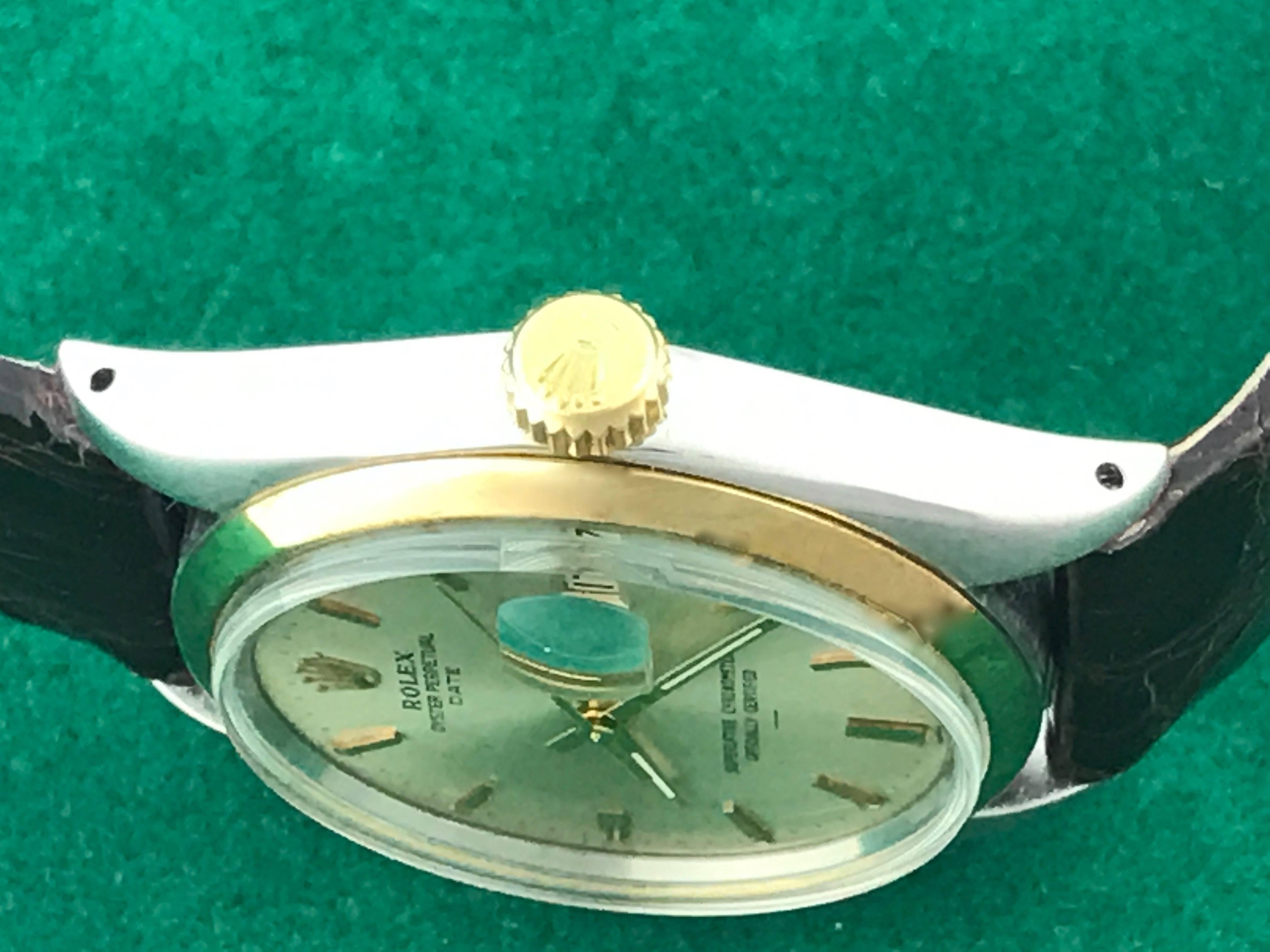 Rolex Yellow Gold Date Automatic Wristwatch Ref 1500 In Excellent Condition In Dallas, TX