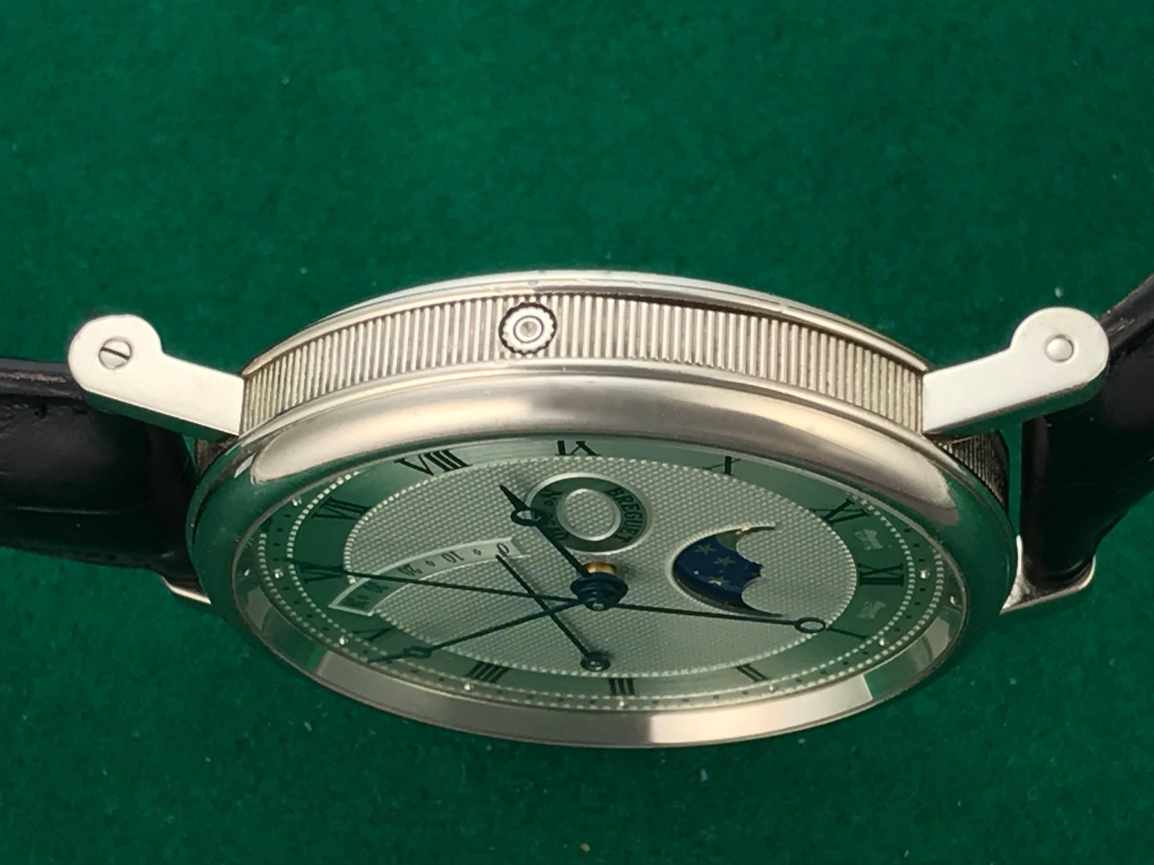 Breguet Classique Moon Phase Power Reserve Indicator Automatic Wristwatch In Excellent Condition In Dallas, TX