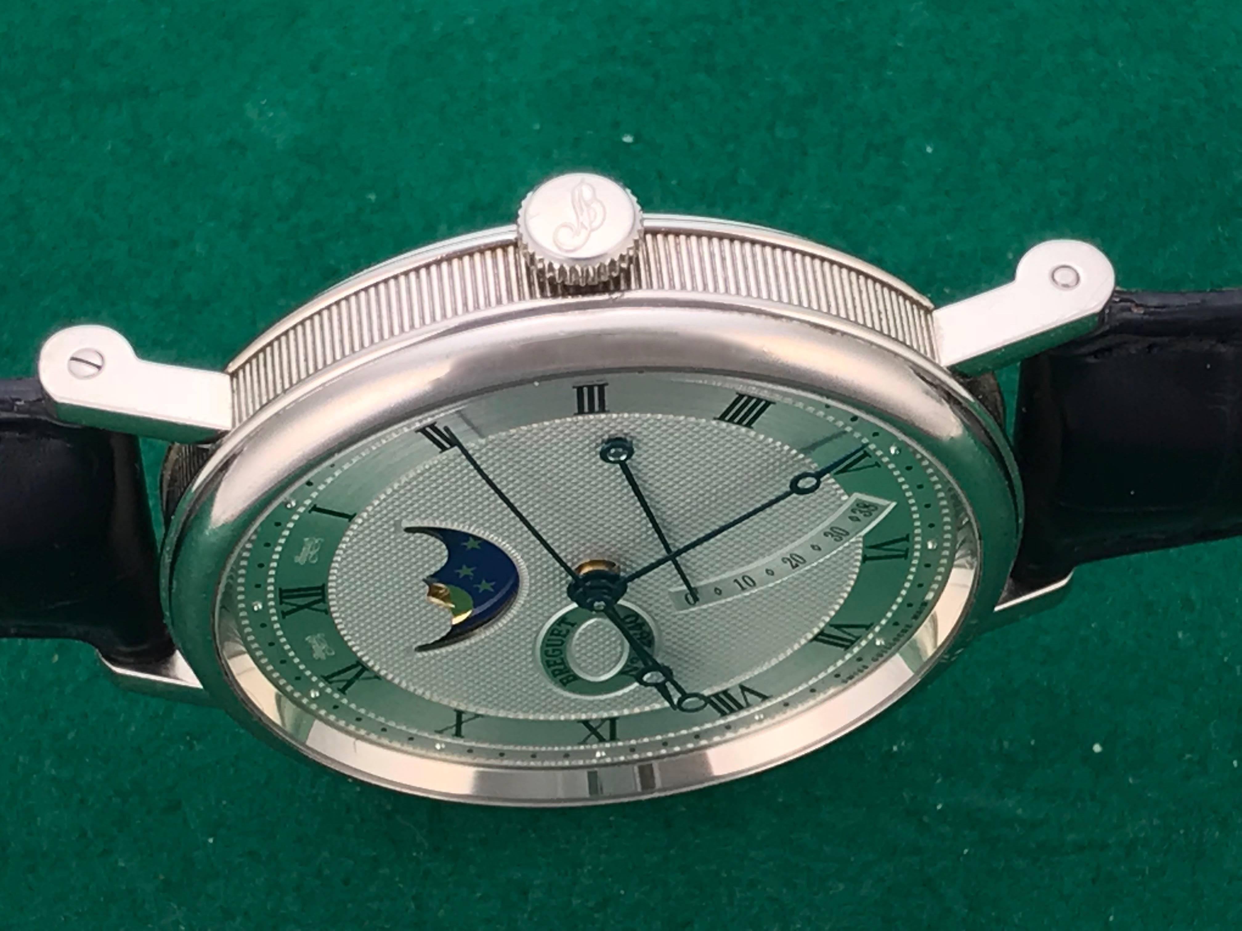 Contemporary Breguet Classique Moon Phase Power Reserve Indicator Automatic Wristwatch