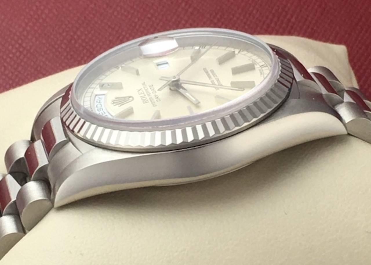 Contemporary Rolex White Gold President Day-Date Automatic Wristwatch Ref 18239