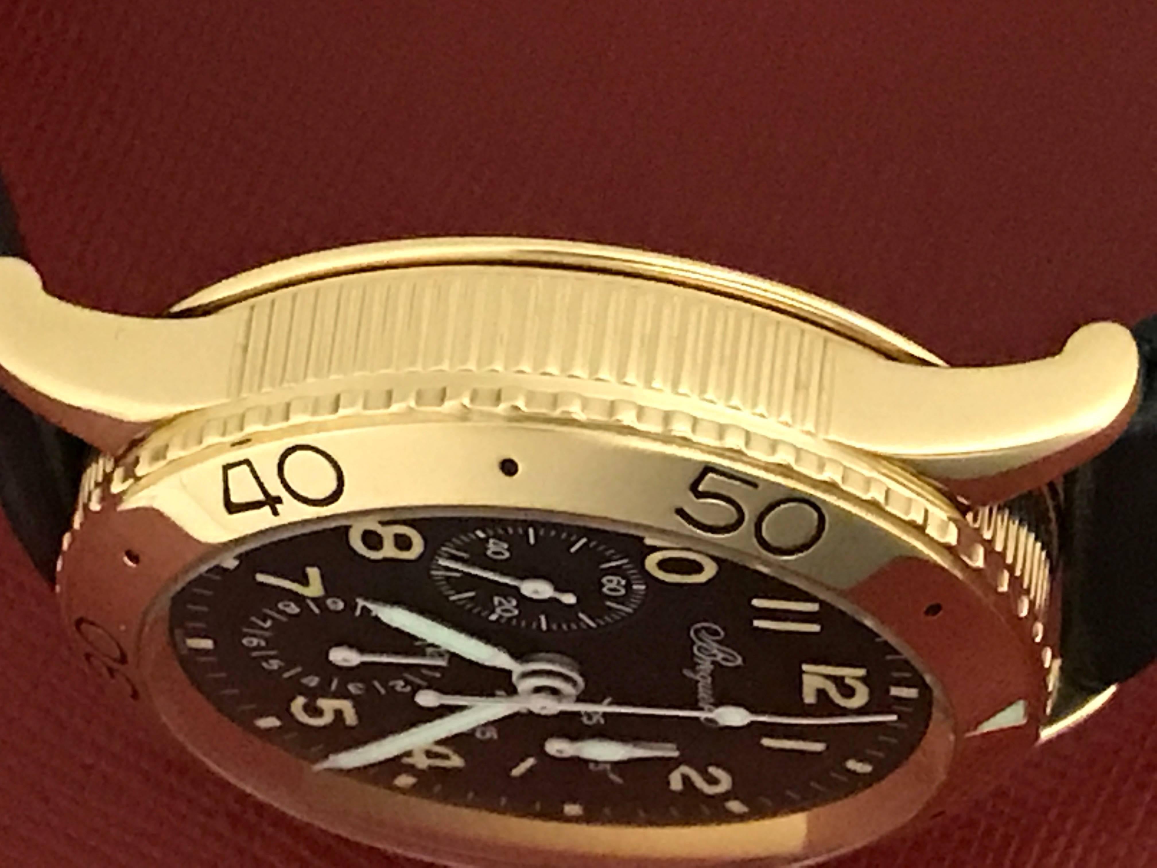 Men's Breguet Yellow Gold Aeronavale Type XX Chronograph Automatic Wristwatch
