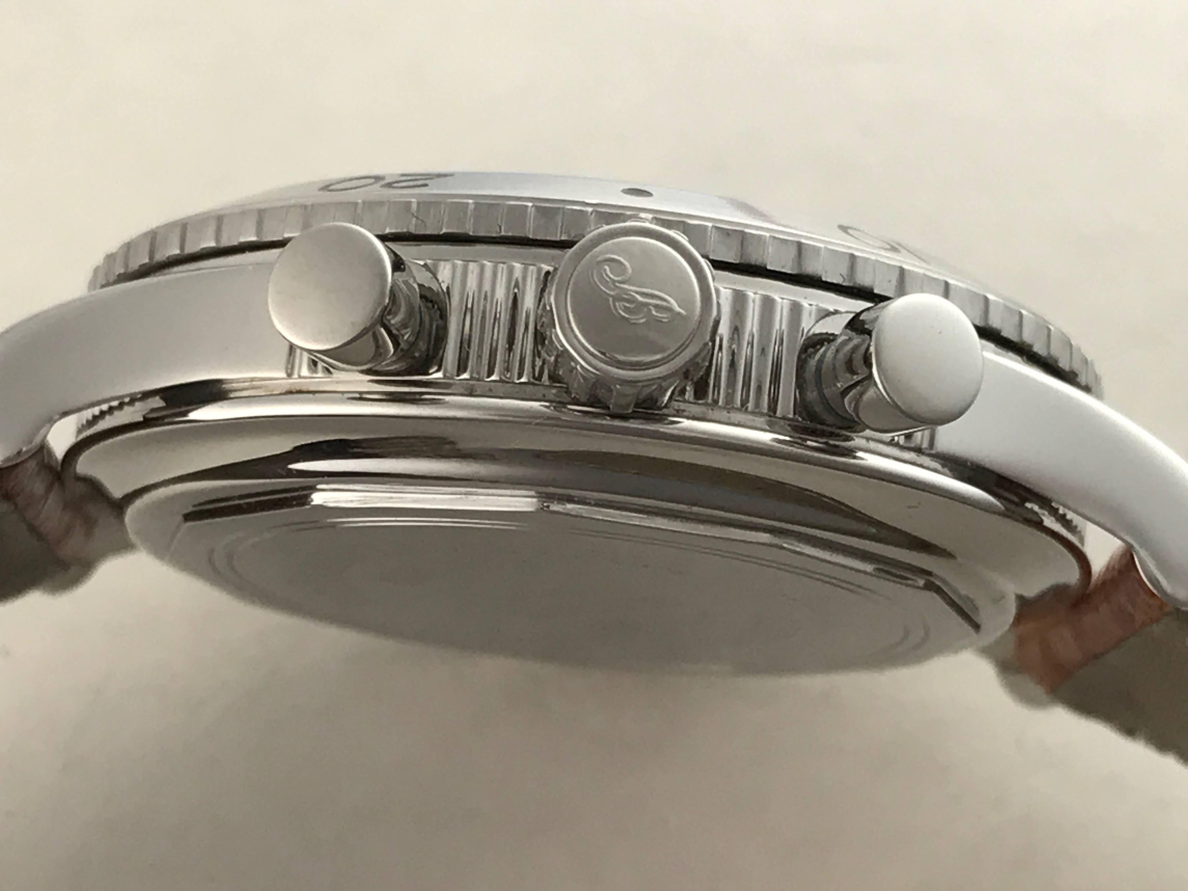 Men's Breguet Stainless Steel Transatlantic Chronograph Automatic Wristwatch 