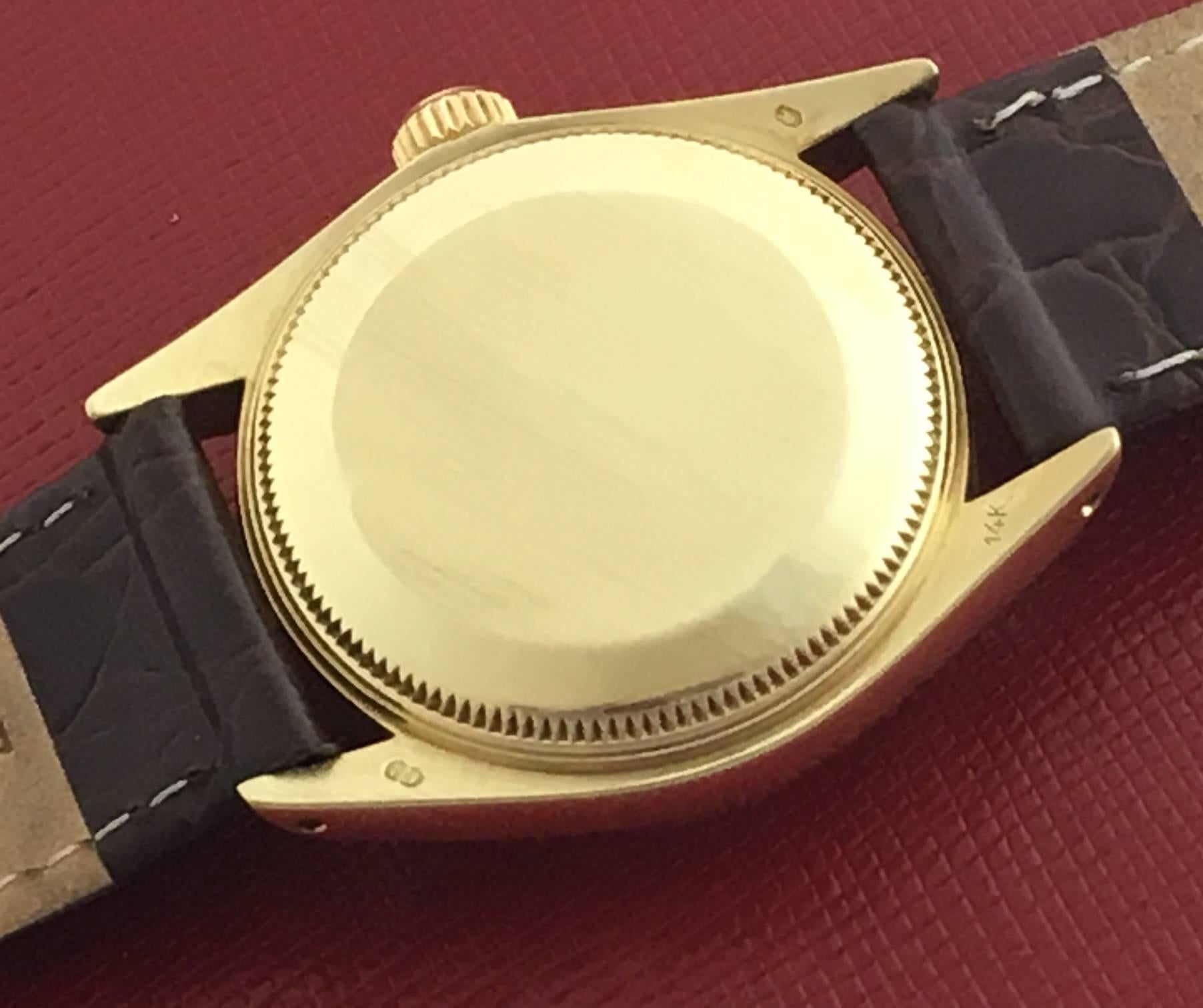 Women's or Men's Rolex Yellow Gold Datejust Midsize Automatic Wristwatch Ref 6827