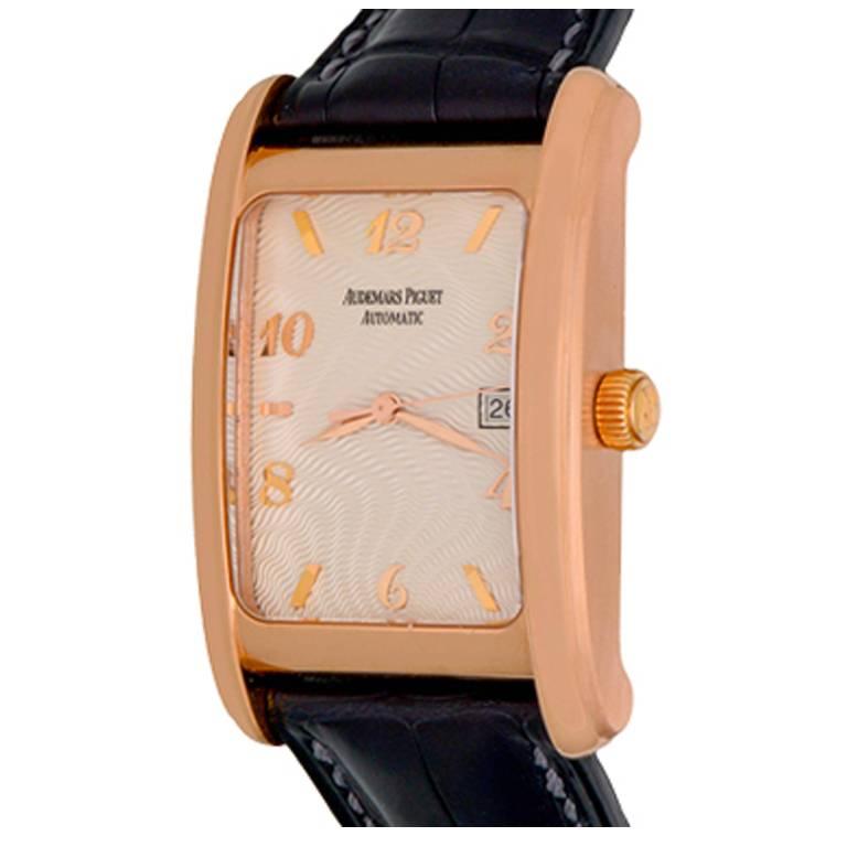 Audemars Piguet Edward Piguet Rose Gold Date Automatic Wristwatch For Sale