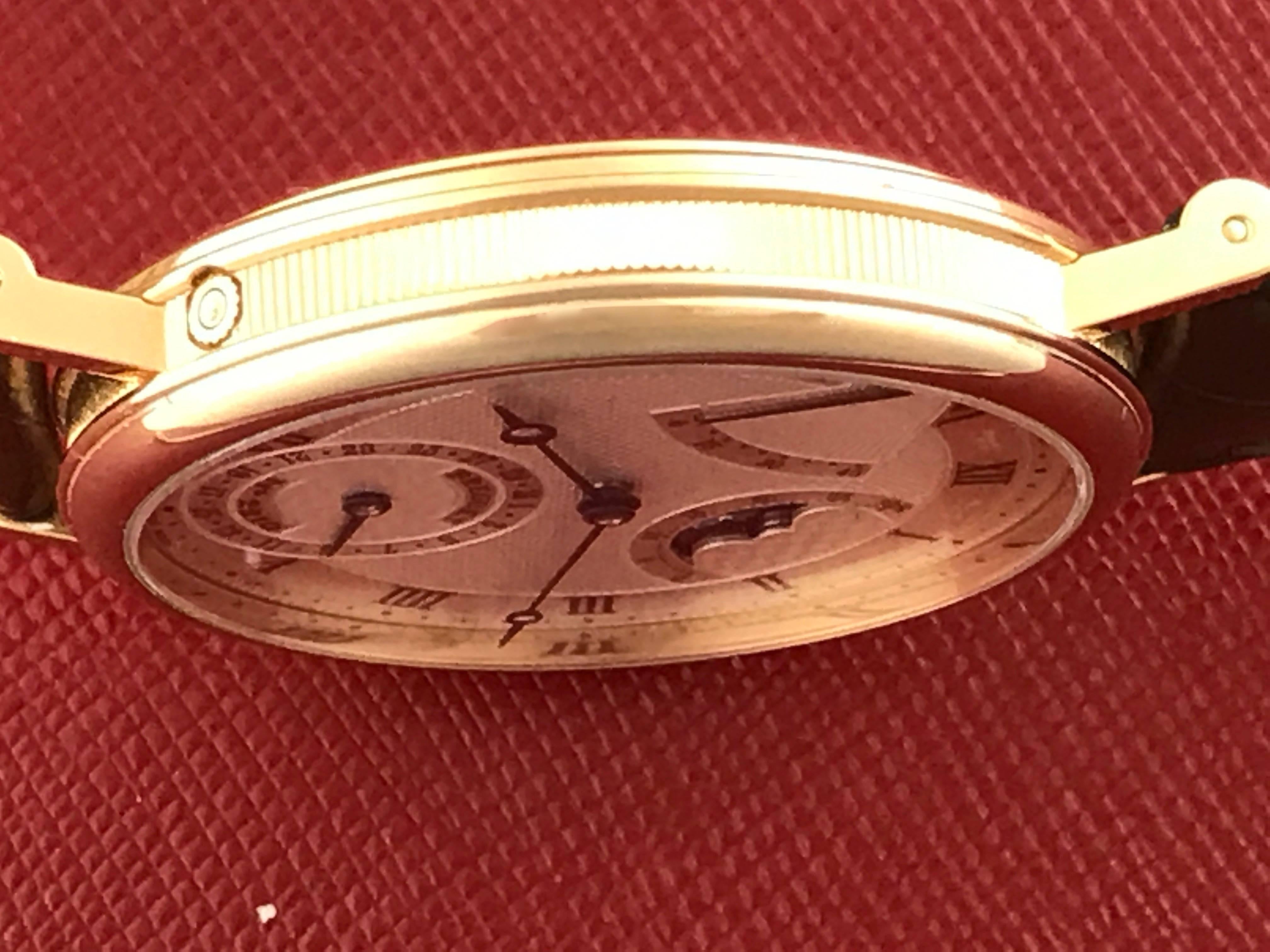 Breguet Rose Gold Classique Moon Phase Power Reserve Automatic Wristwatch In New Condition In Dallas, TX