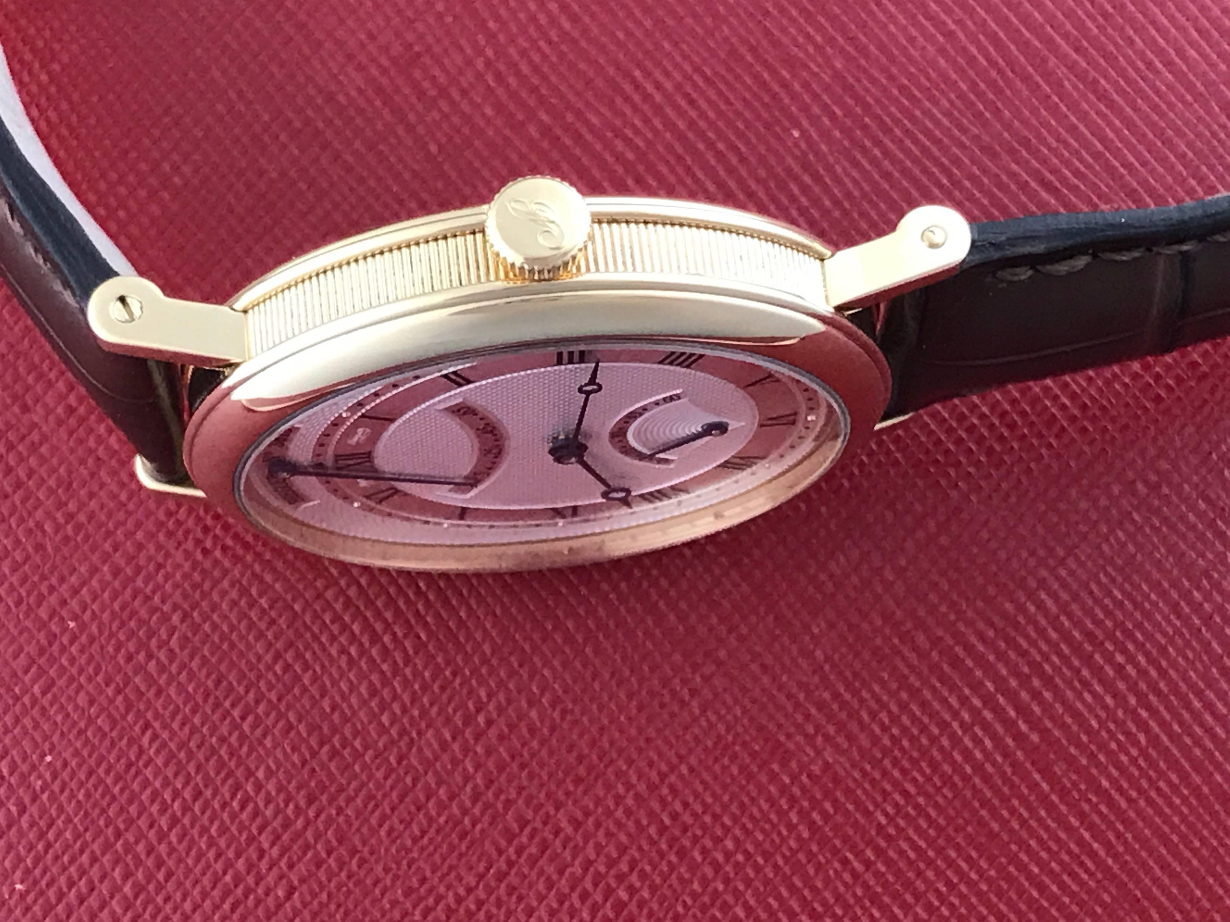 Breguet Yellow Gold Classique Power Reserve Automatic Wristwatch  In New Condition In Dallas, TX