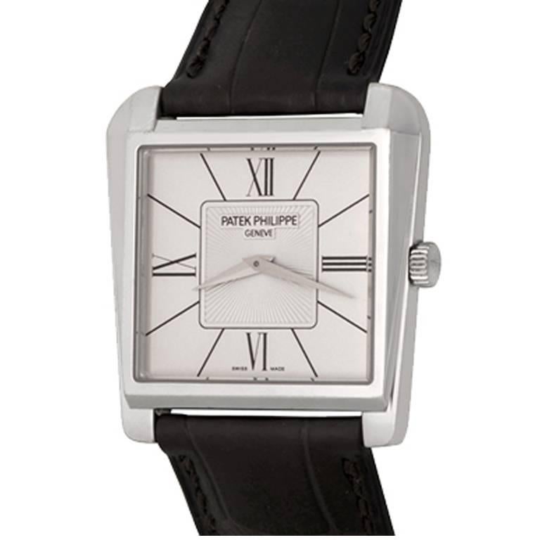 Patek Philippe White Gold Gondolo Trapeze Manual Wristwatch