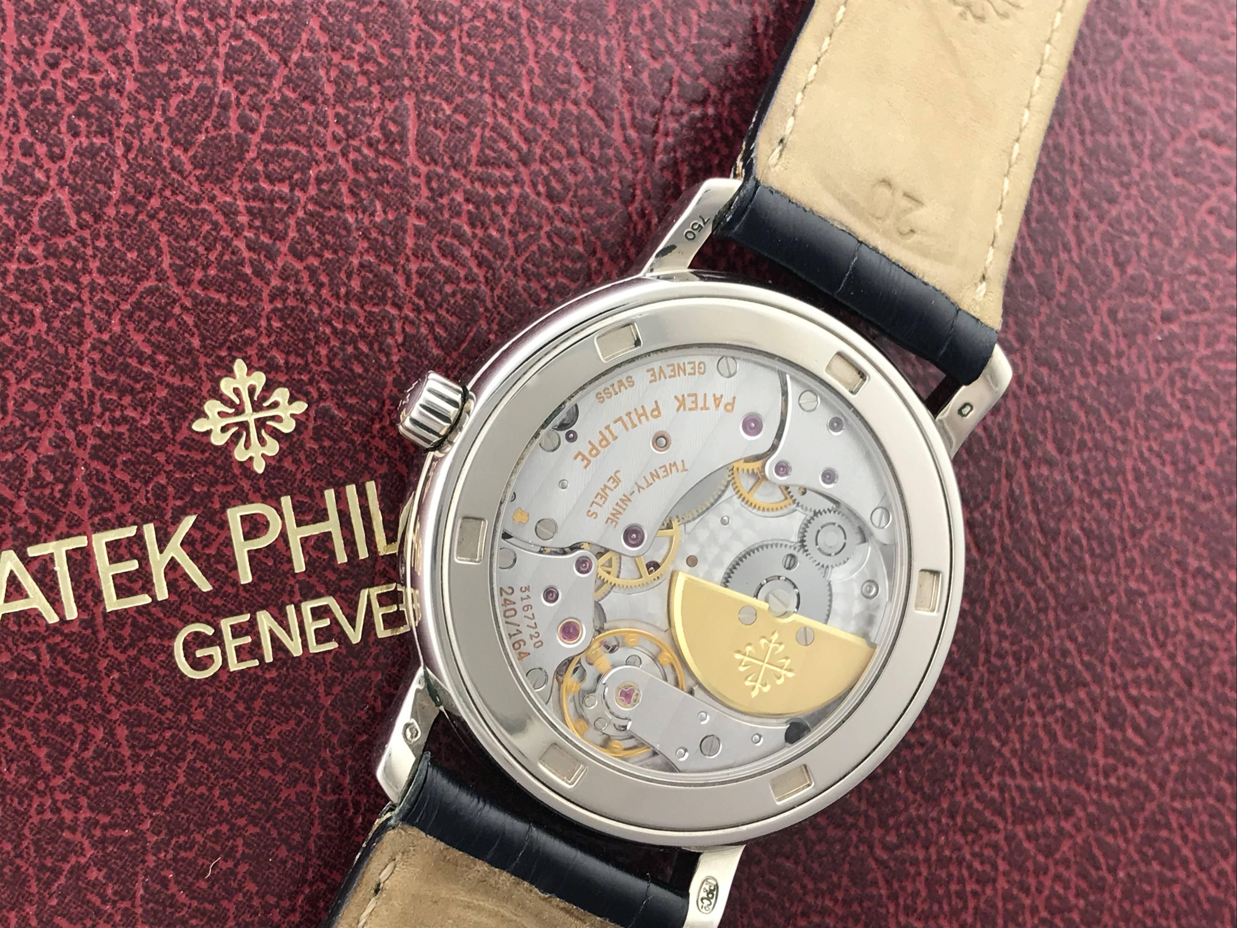 Men's Patek Philippe White Gold Moonphase Automatic Wristwatch