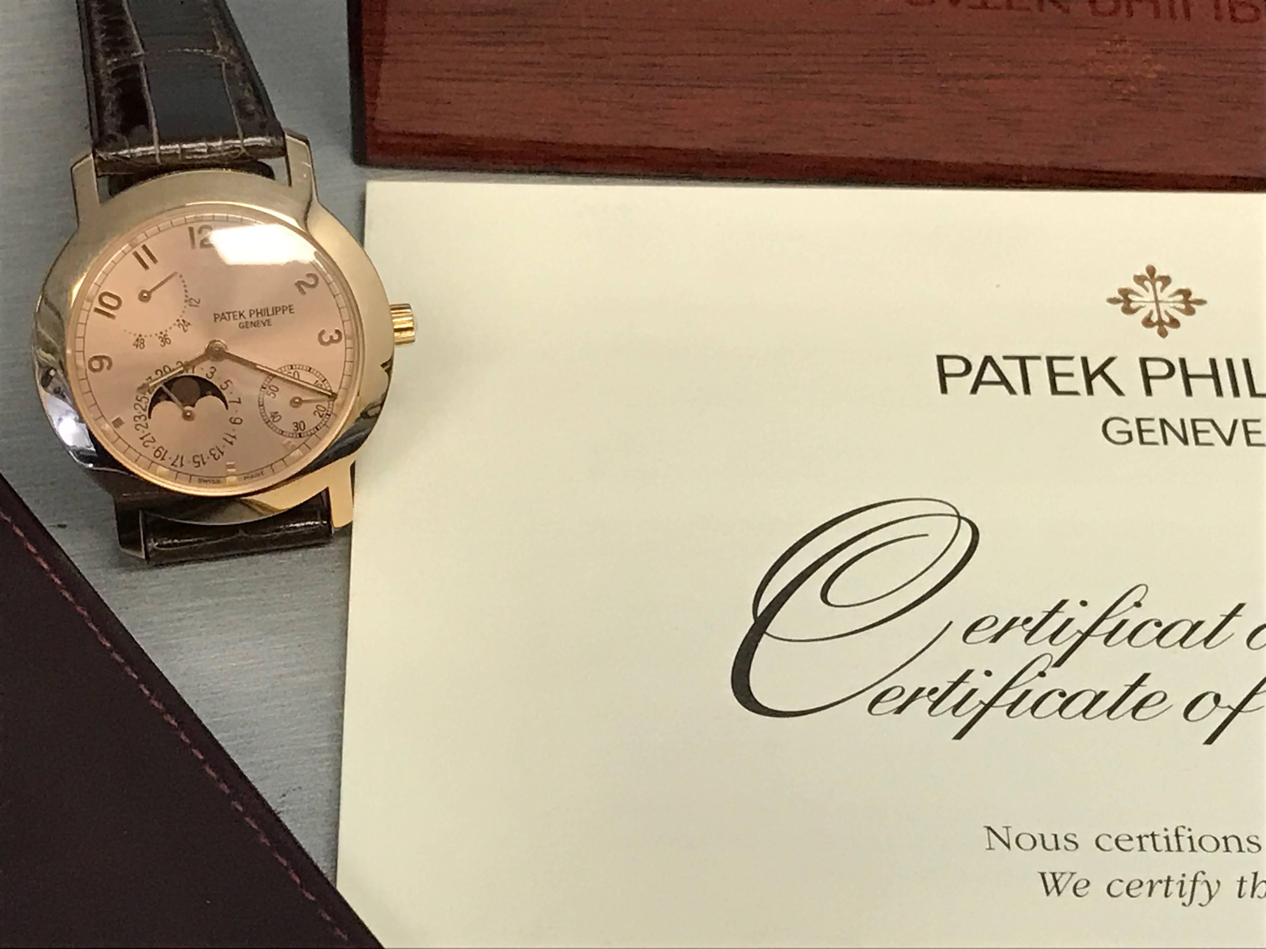 Patek Philippe Rose Gold Moonphase Automatic Wristwatch In New Condition In Dallas, TX
