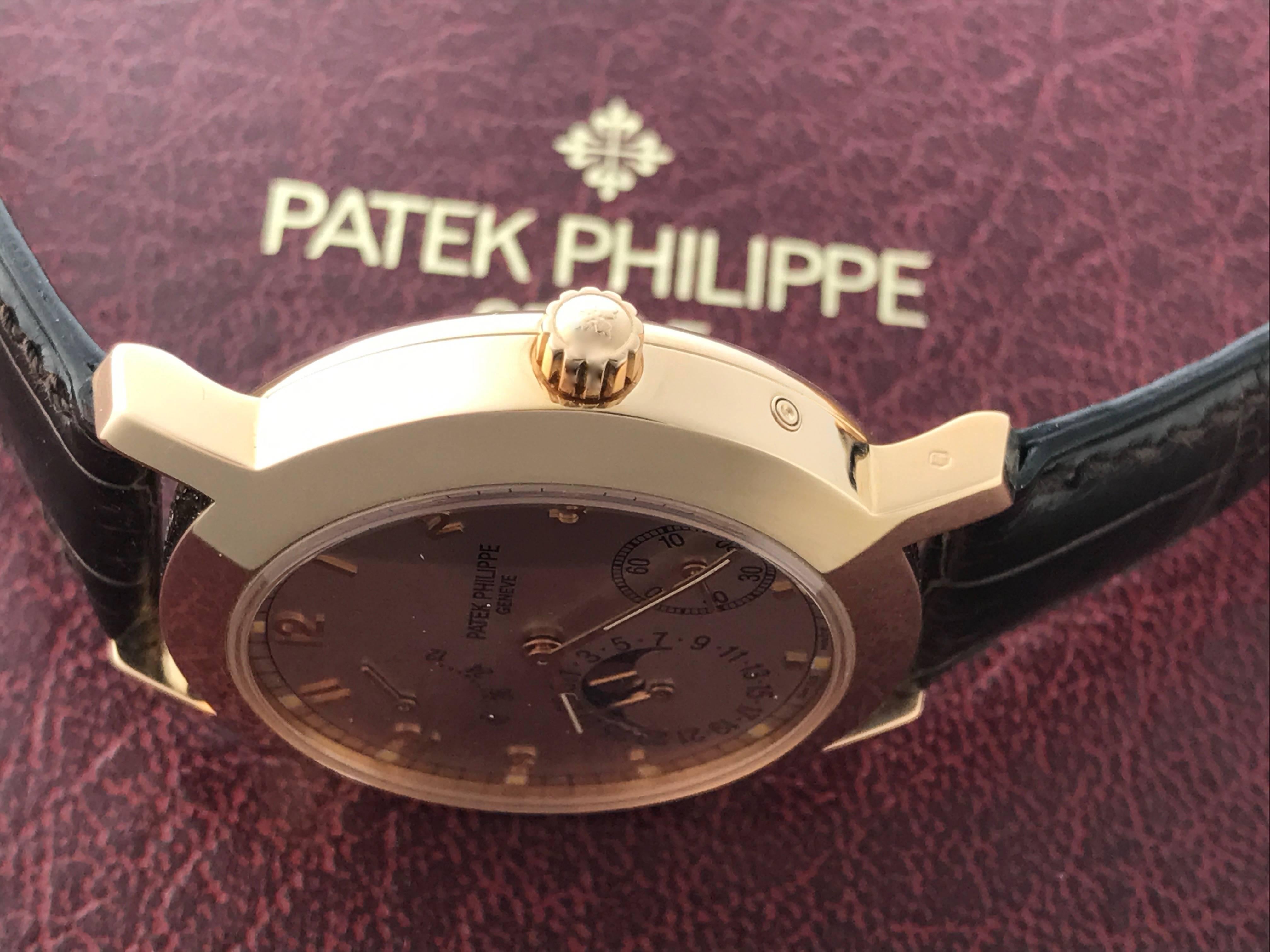 Patek Philippe Rose Gold Moonphase Automatic Wristwatch 2