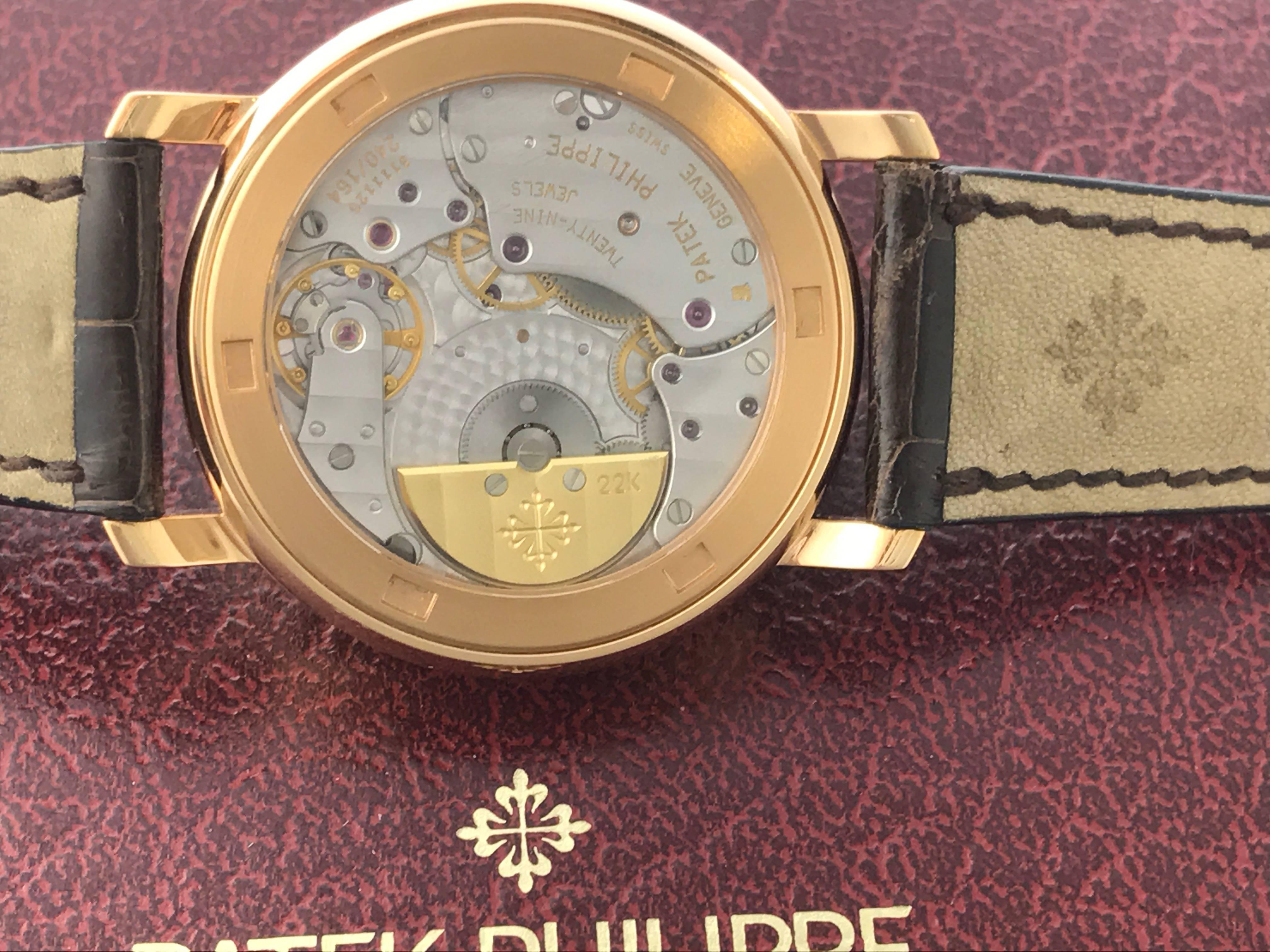 Men's Patek Philippe Rose Gold Moonphase Automatic Wristwatch