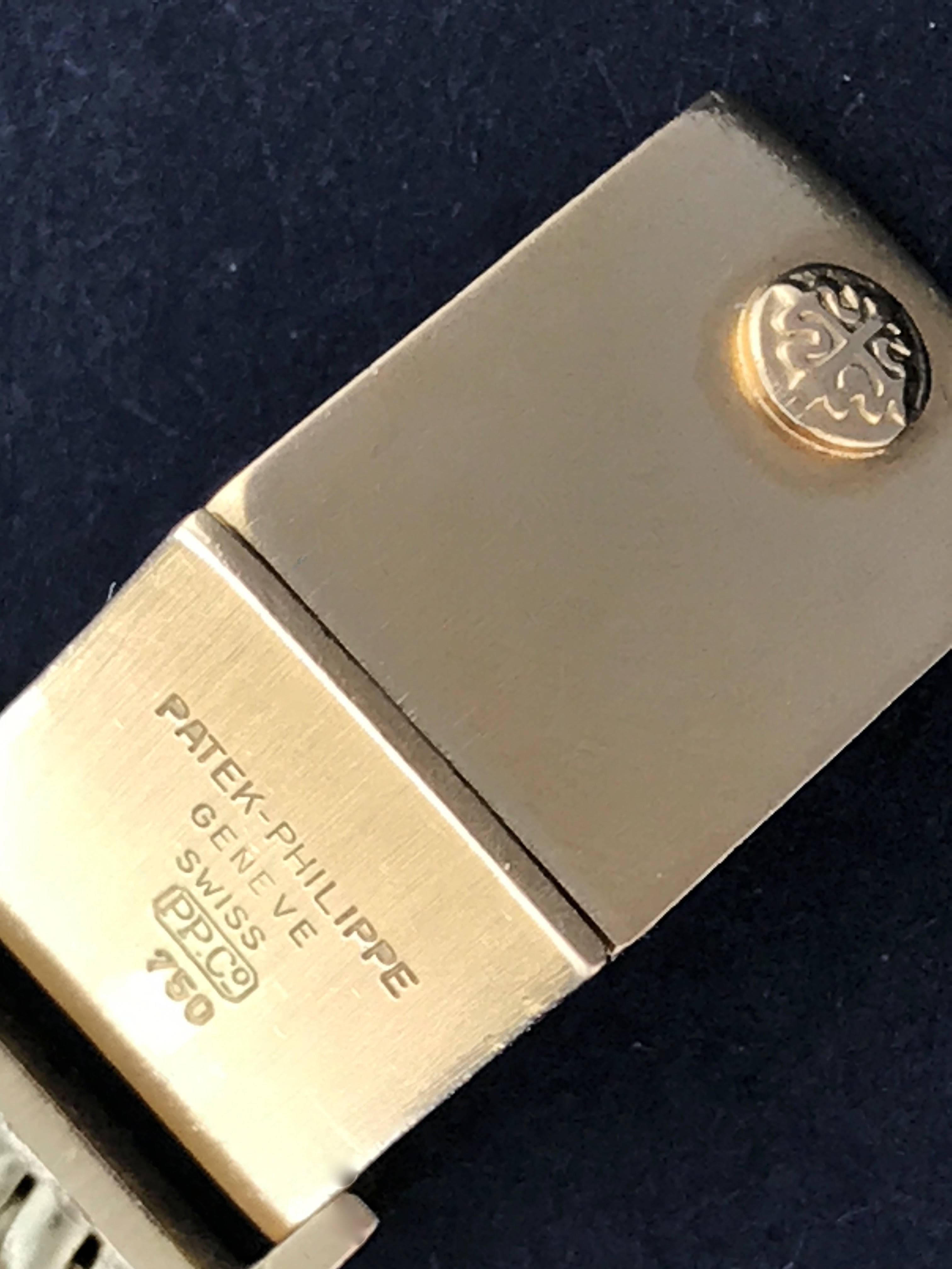 Patek Philippe Yellow Gold Blue Dial Ellipse Manual Wind Wristwatch For Sale 2