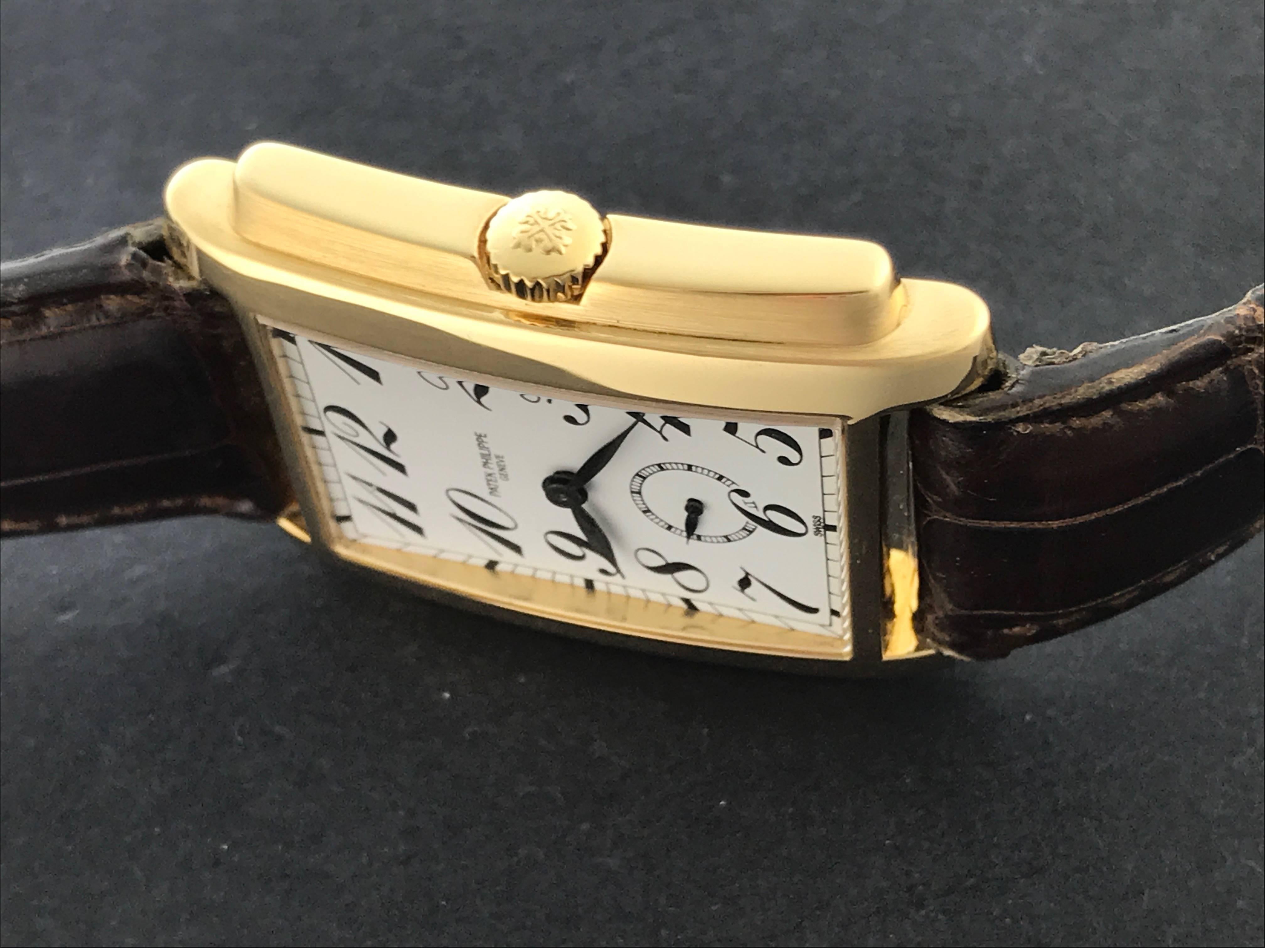 Patek Philippe Yellow Gold Gondolo Manual Wind Wristwatch Ref 5024J In Excellent Condition In Dallas, TX