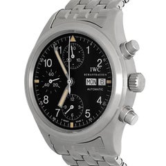 IWC Stainless Steel Der Flieger Classic Pilot Chronograph Automatic Wristwatch