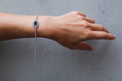 Karolin White Gold White Diamond Agate Geode Tennis Bracelet