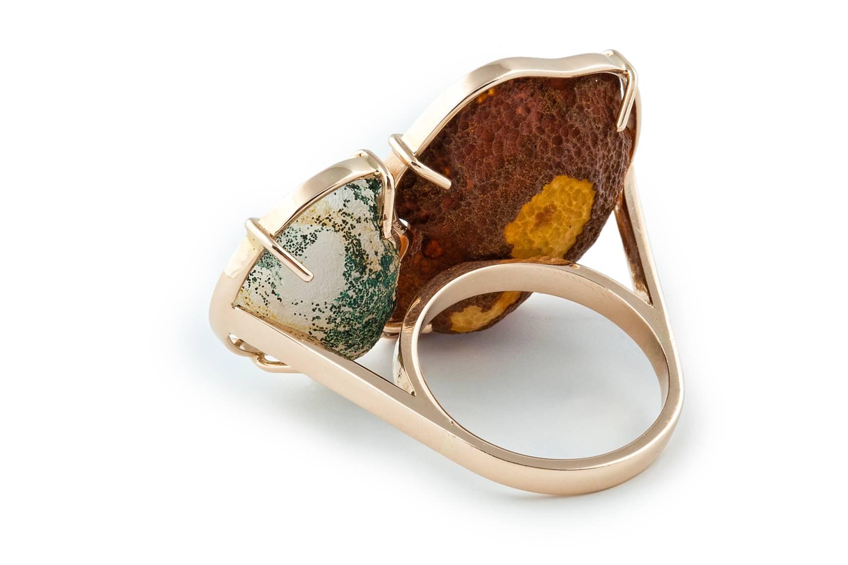 Contemporary Karolin Rose Gold Agate Steffi Ring