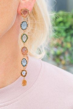 Karolin Rose Gold Agate Geode Drop Earring