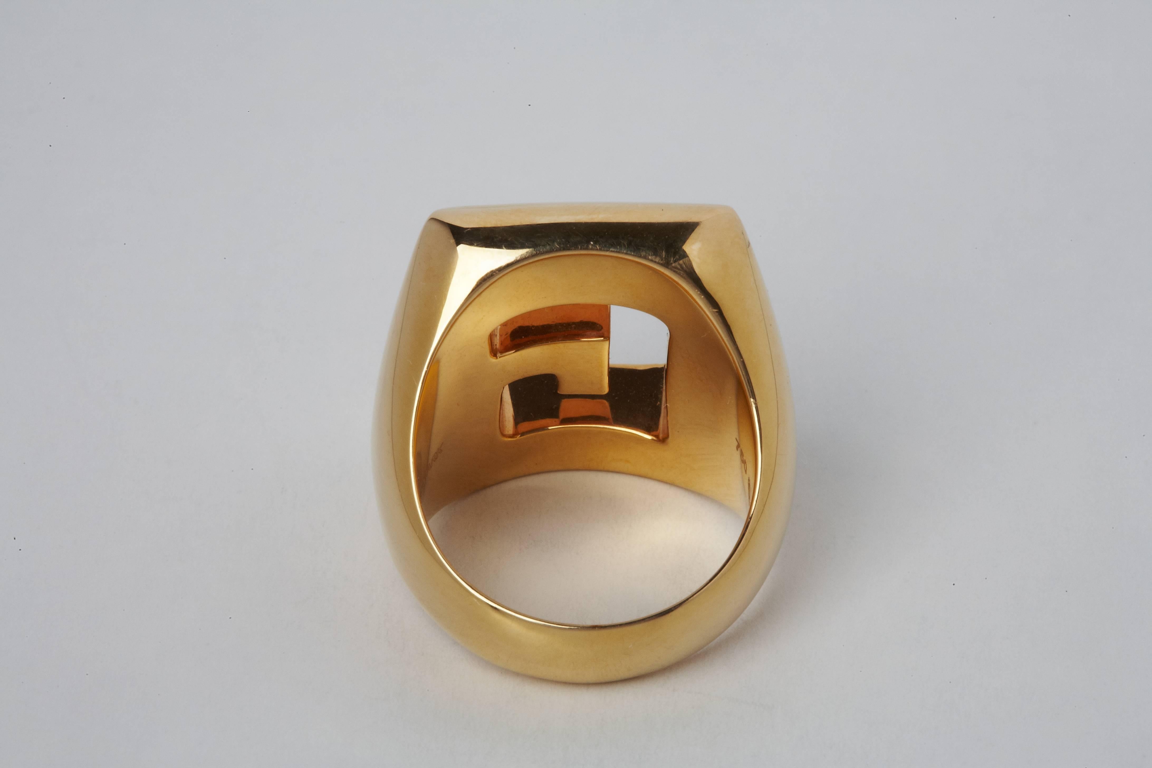 Greek Key 18 Karat Gold Cocktail Ring In New Condition For Sale In Palm Beach, AU