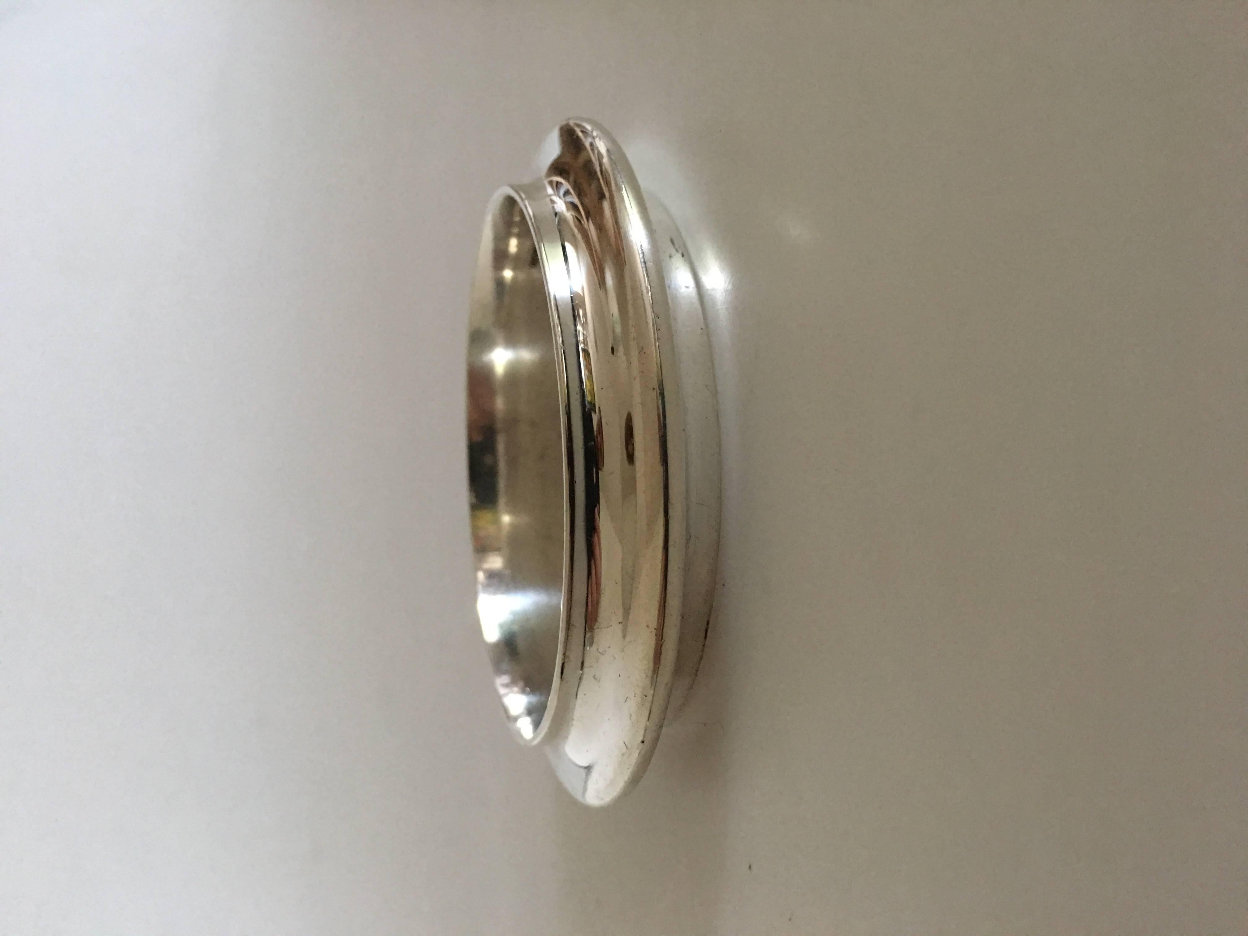 Hans Hansen Sterling Silver Bangle Bracelet. Measures 6.4 cm inner diameter (2 23/64