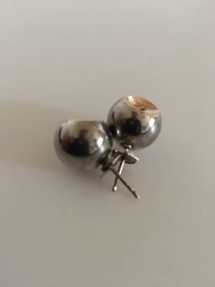 Georg Jensen Sterling Silver "Cave" Jacqueline Rabun Earrings 'Stickers'