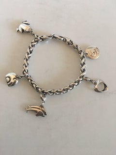 Georg Jensen Sterling Silver Charm Bracelet with Charms
