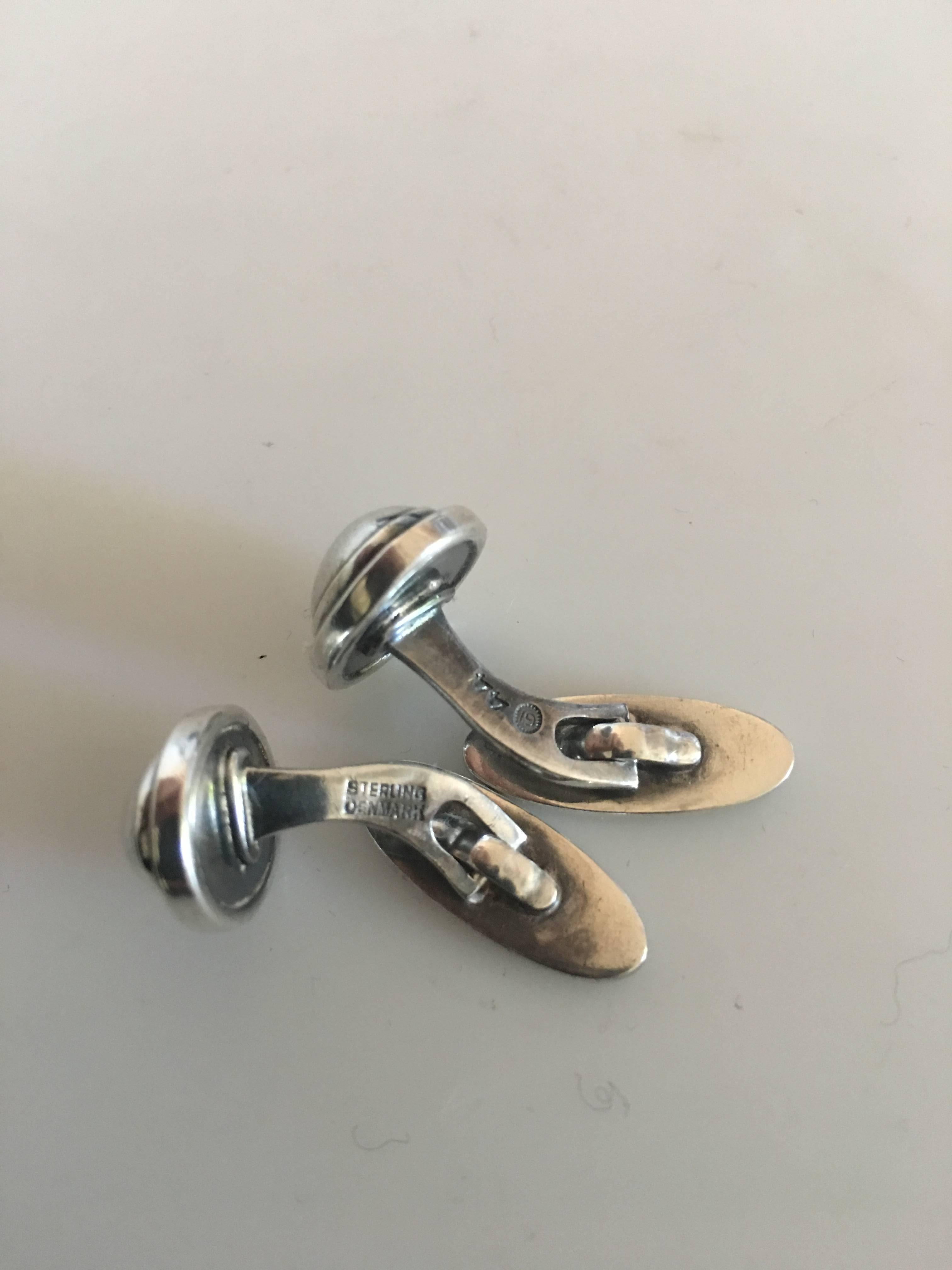 Georg Jensen Sterling Silver Cufflinks No. 44. Measures 1.6 cm (0 5/8