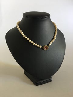 Georg Jensen Pearl Necklace with 18 Karat Gold Lock