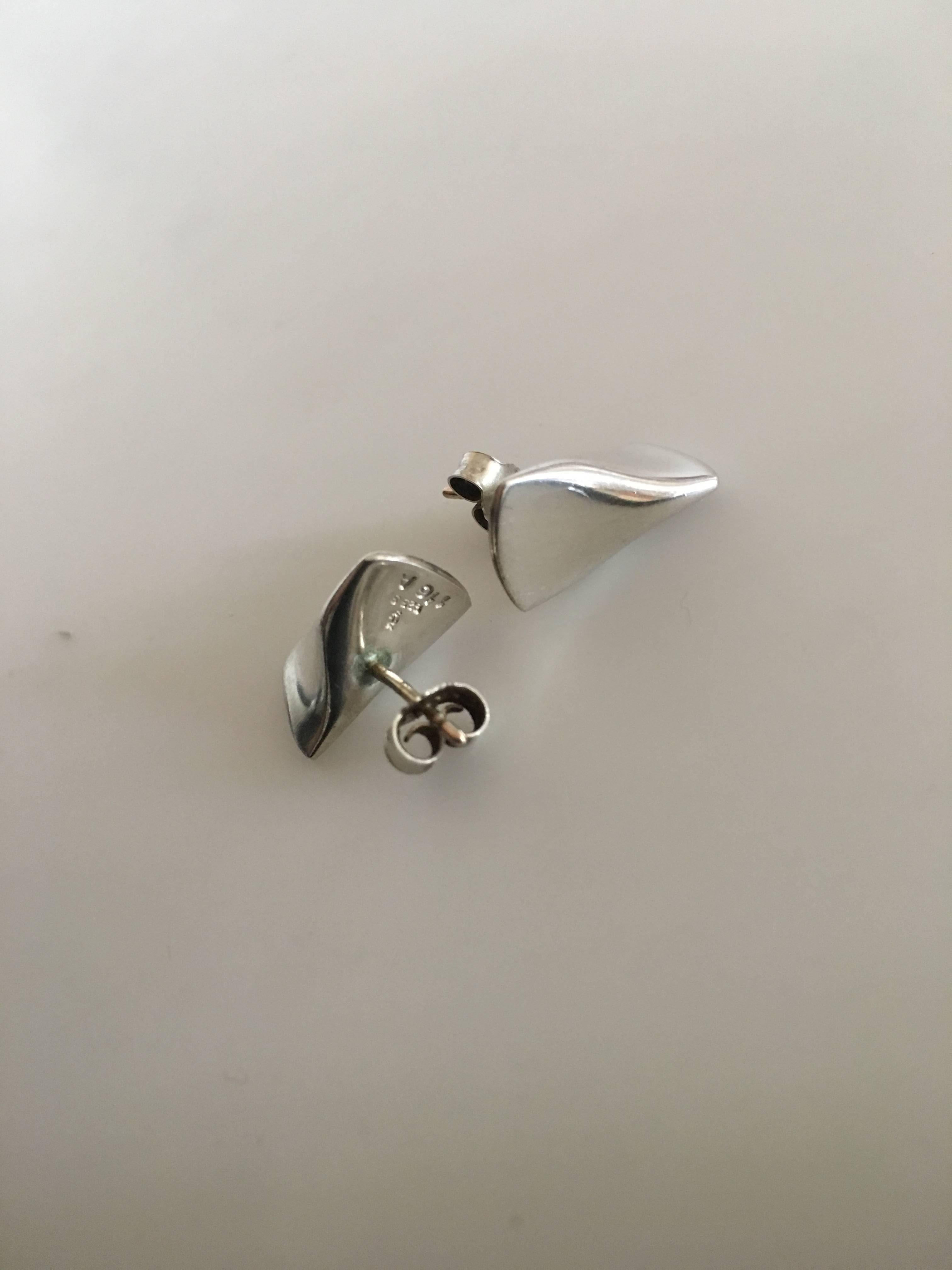 Modern Georg Jensen Sterling Silver Earrings ‘Stickers’ No. 116A