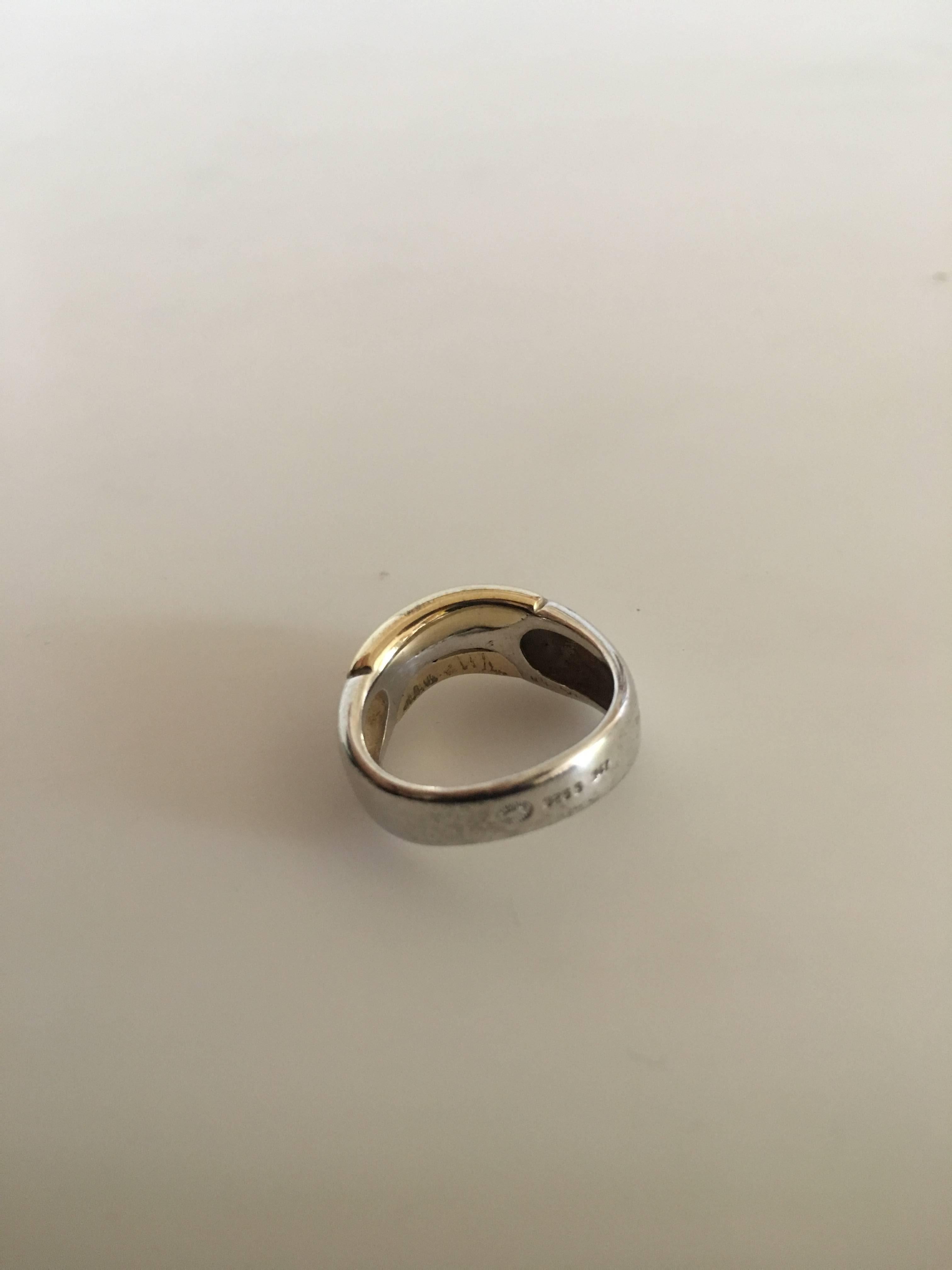 Women's Georg Jensen Ring No. 347 in Sterling Silver and Gold by Minas Spiridis