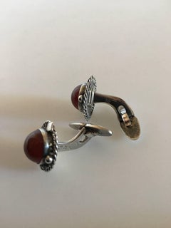 Georg Jensen Sterling Silver Cufflinks No. 16 with Amber