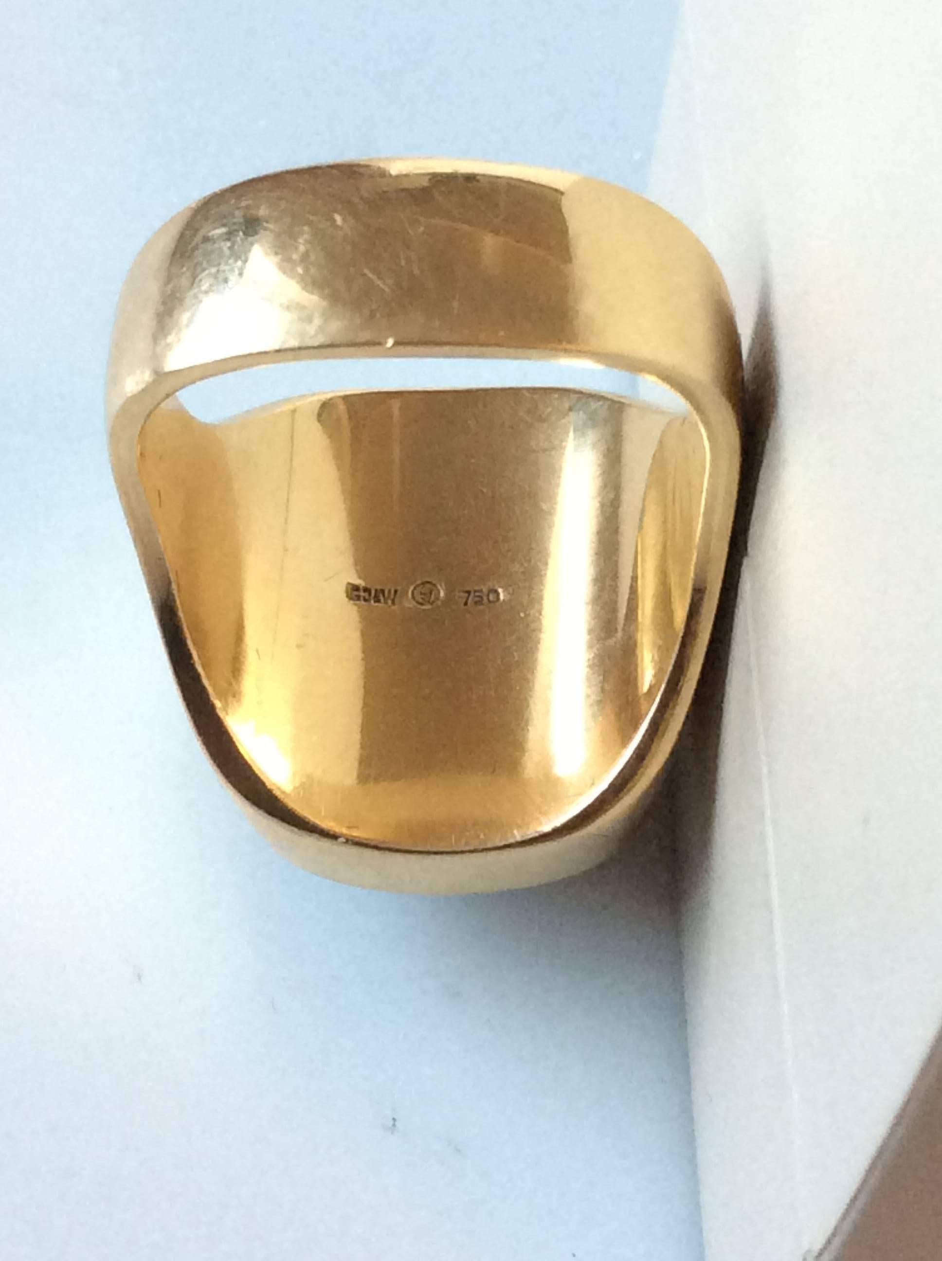Georg Jensen 18 Karat Gold Ring with Cabochon Star Sapphire In Good Condition In Copenhagen, DK