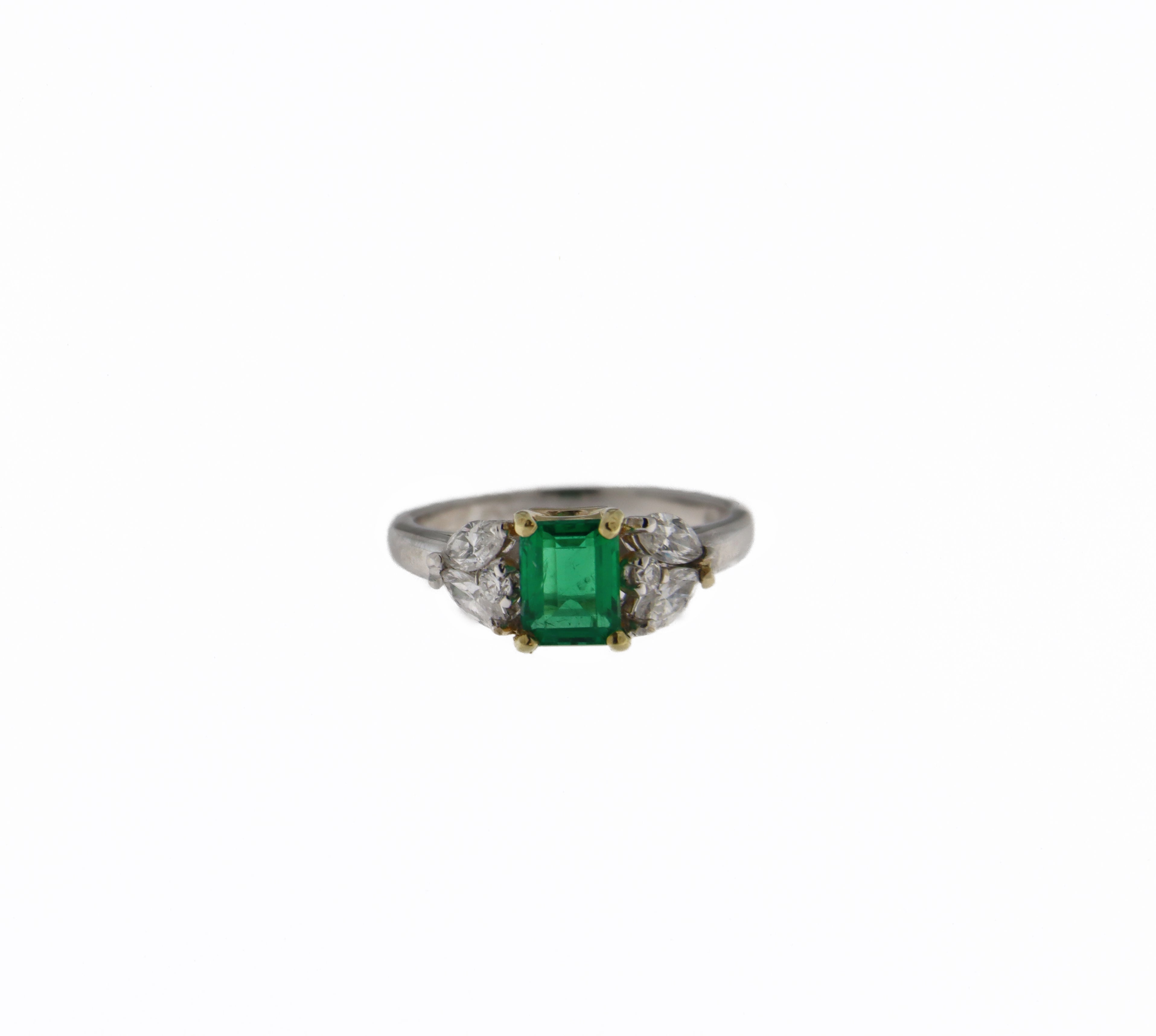 Emerald Diamonds 18 Karat White Gold Cocktail Ring