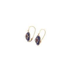 Vintage-Ohrringe aus 14-karätigem Gelbgold mit Diamanten und Rubinen in Kornfassung