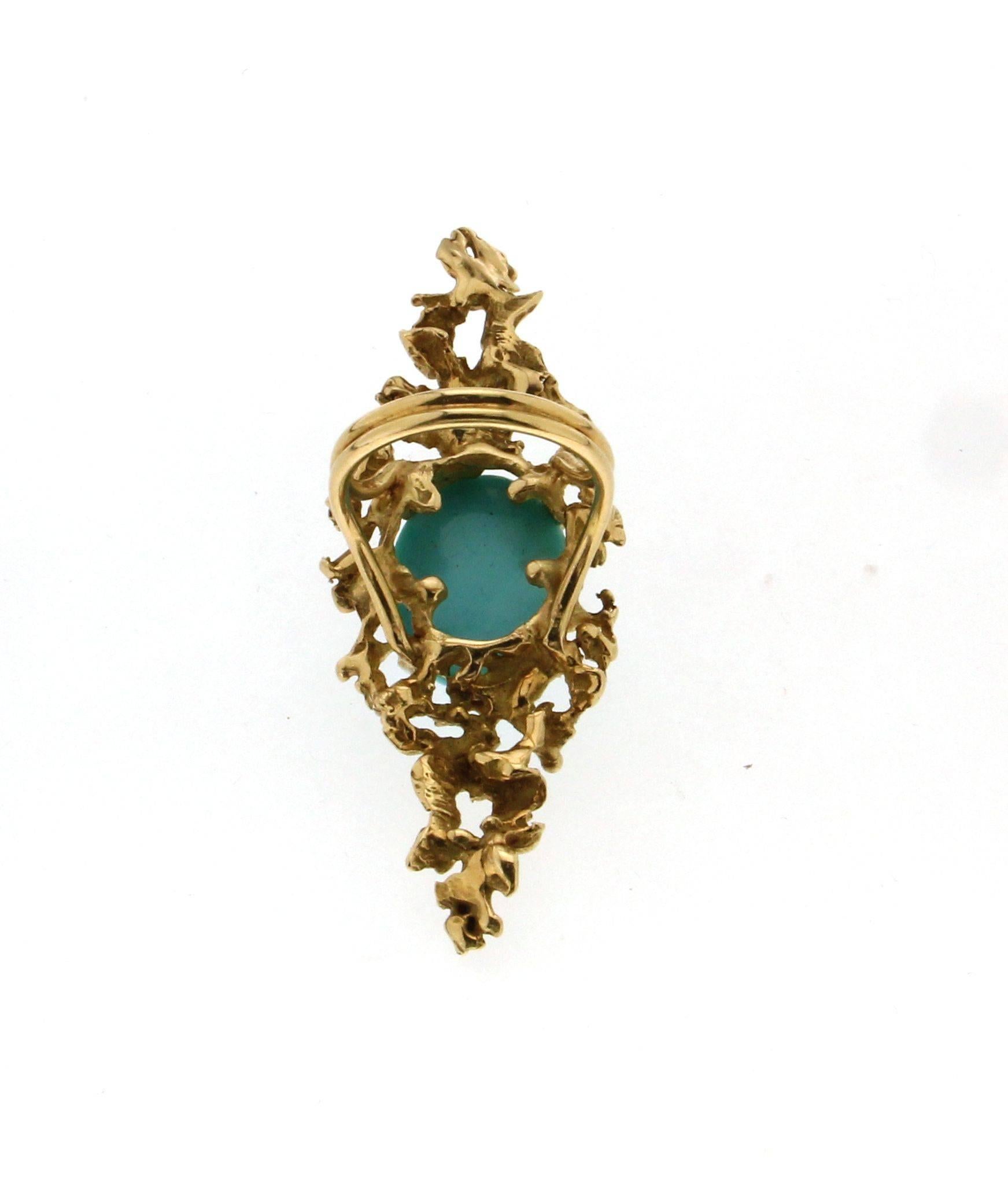 Turquoise 18 Karat Yellow Gold Ring 1